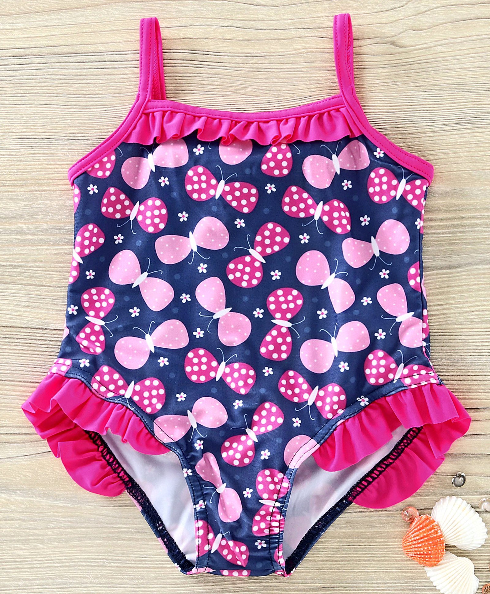 Babyhug V Cut Singlet Swimsuit Butterfly Print - Navy Blue-image-39