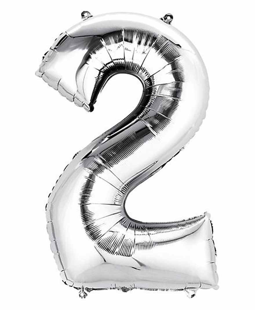 Amfin 17 Inches Number 2 Balloon - Silver-picture-29
