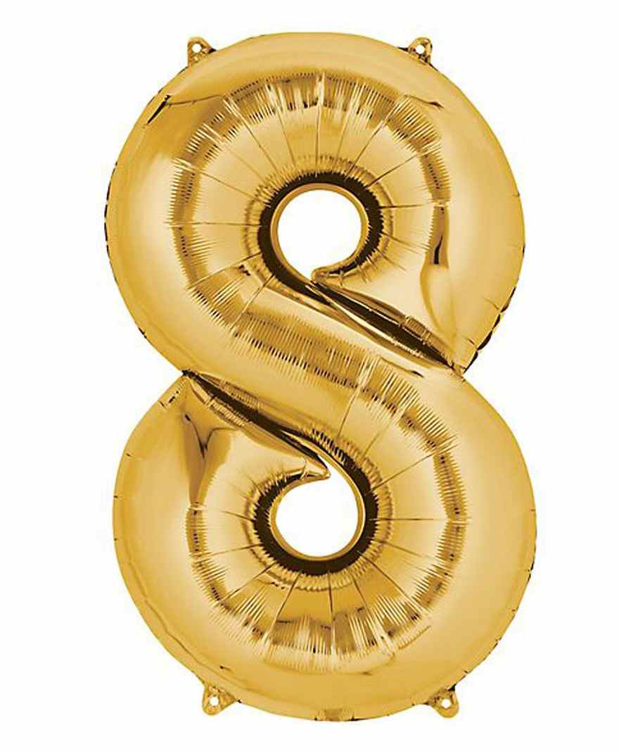 Amfin Number Eight 17 Inches Foil Balloon - Golden-picture-23