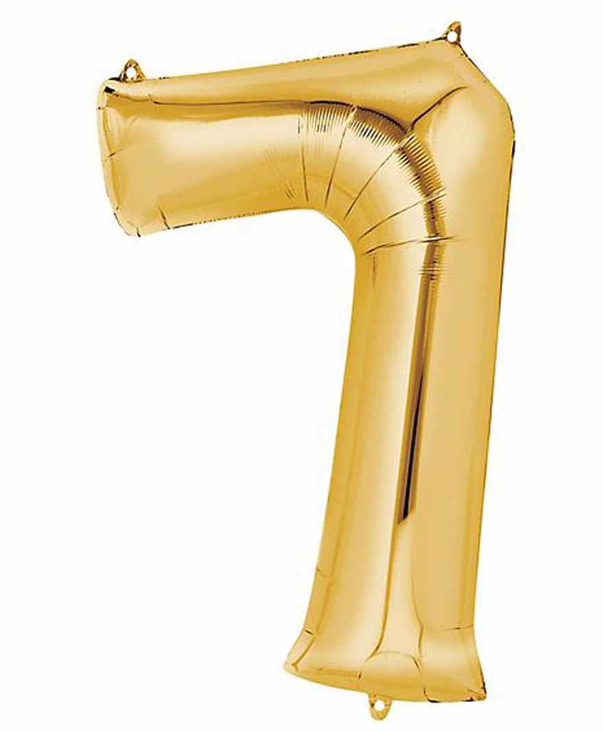 Amfin Number Seven 17 Inches Foil Balloon - Golden-picture-30