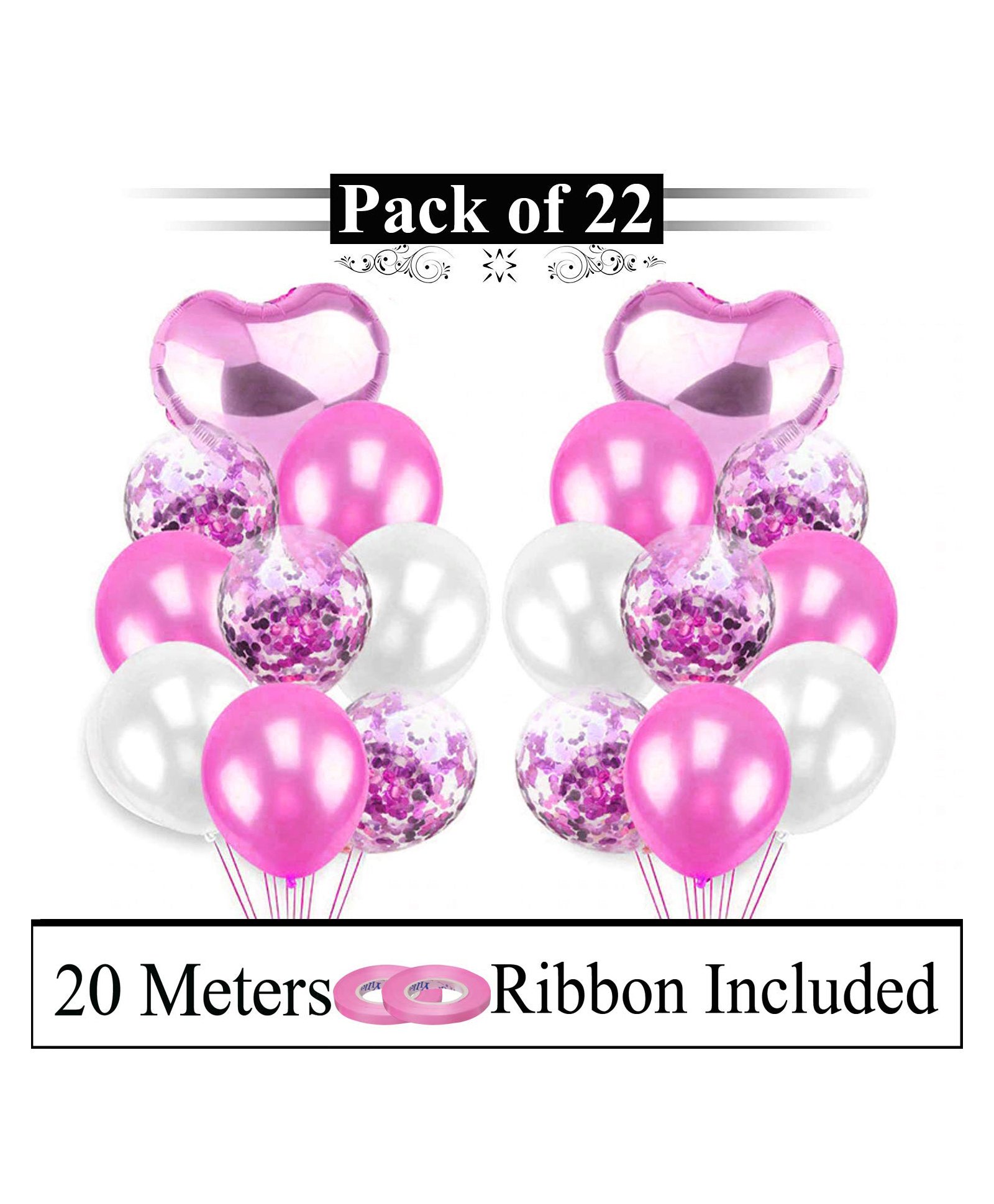 Amfin Balloons With 2 Ribbon Rolls Pink - Pack of 22-image-13