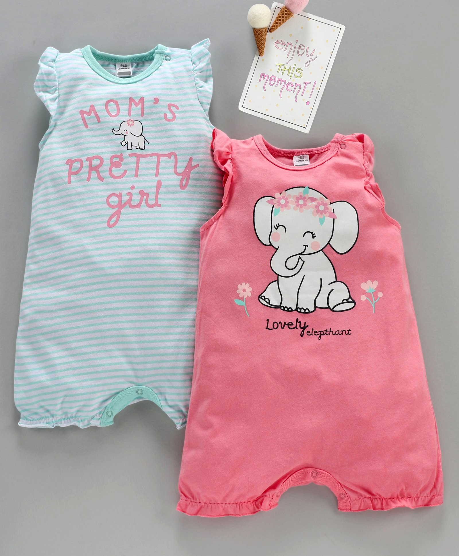 LC WAIKIKI Baby Boys Printed Romper Set of 2