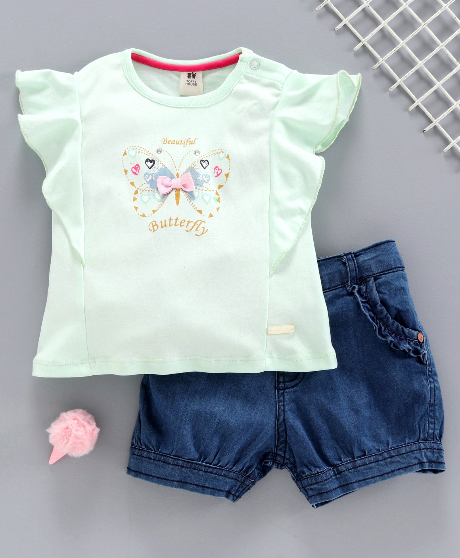 baby blue denim shorts