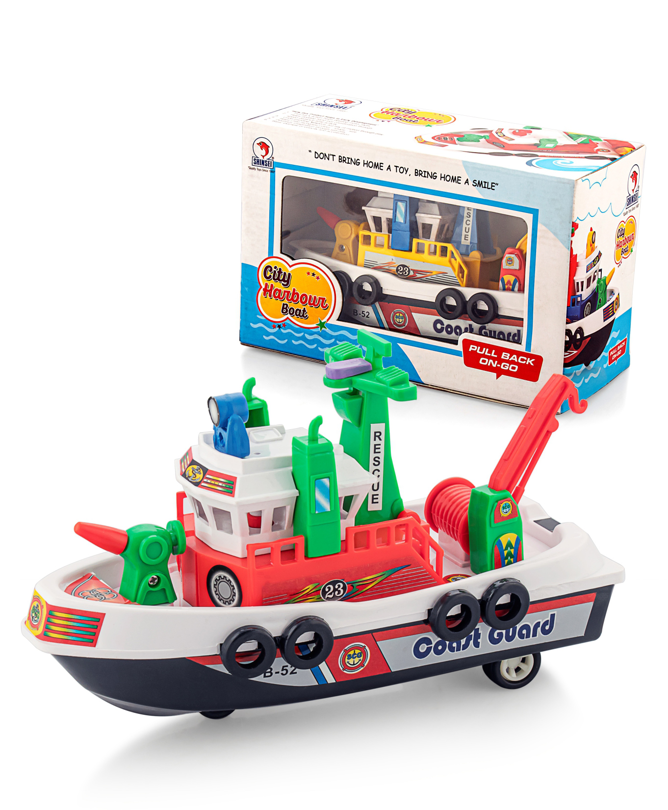 Shinsei City Harbour Pull Back Boat - Red-picture-14