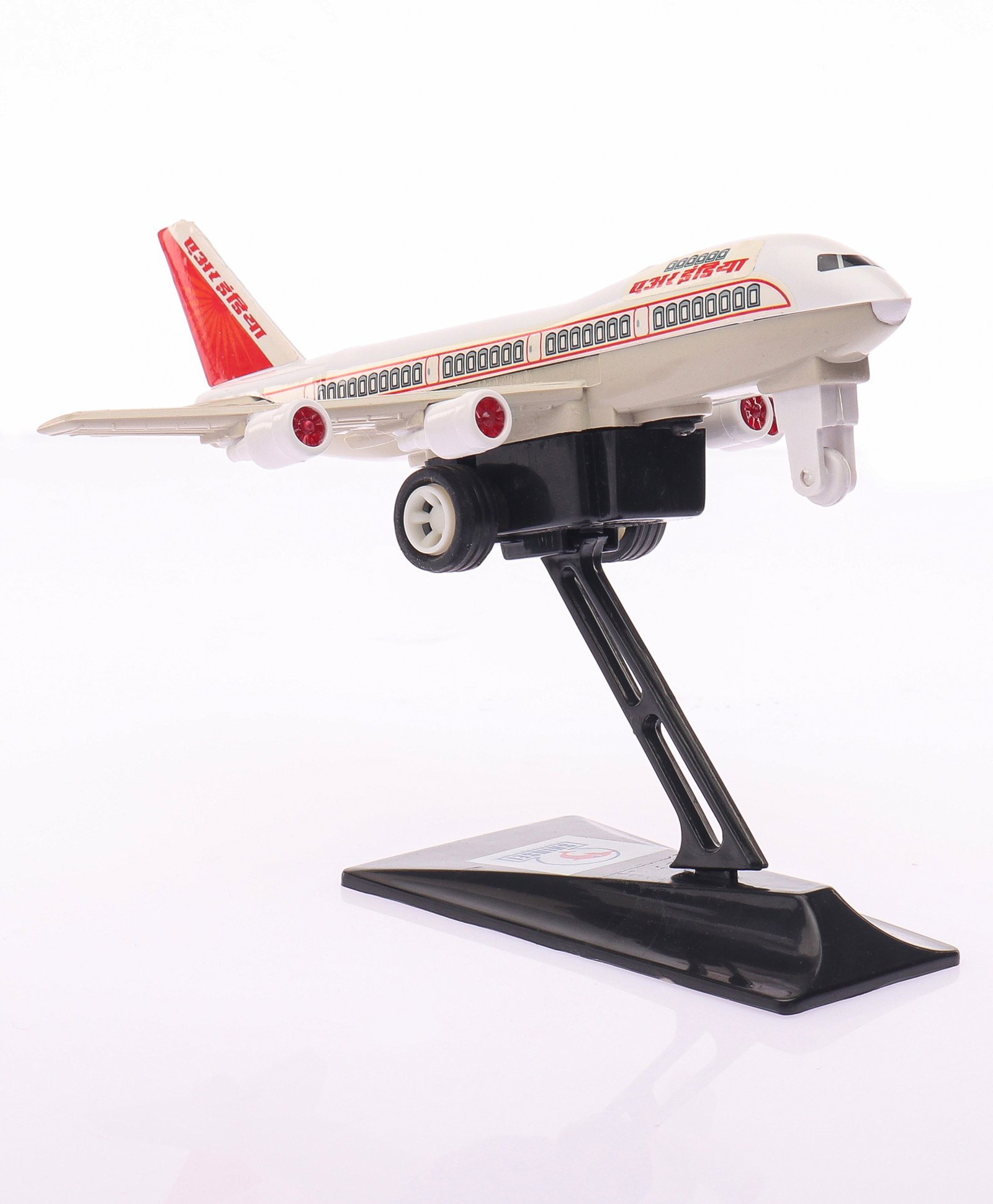 Shinsei Jumbo Pull Back Air Indian Plane with Stand - White-picture-20