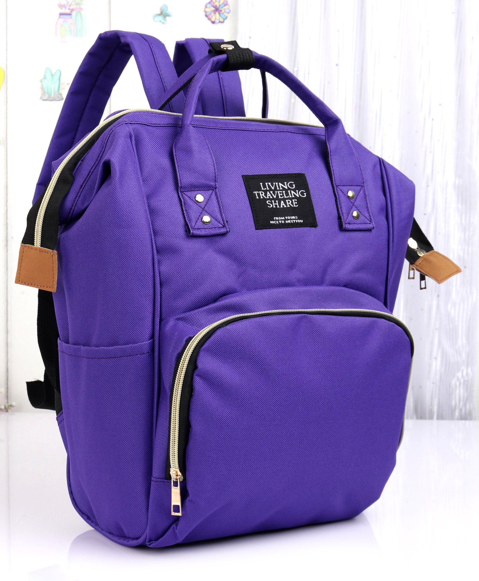 purple diaper backpack