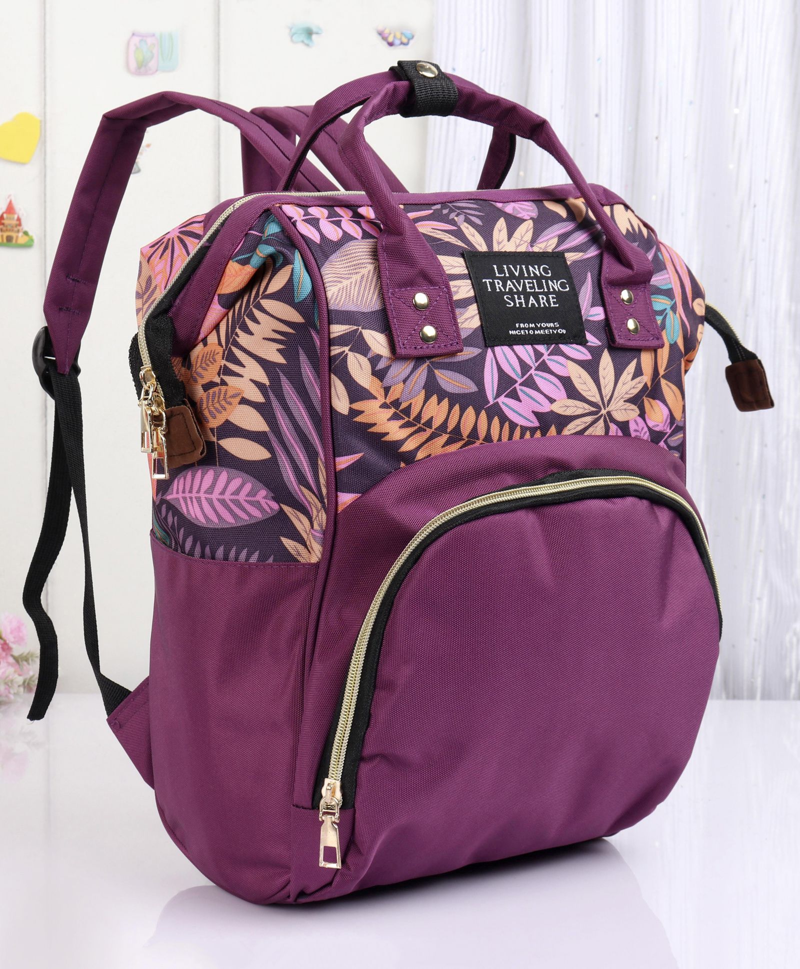 purple diaper backpack