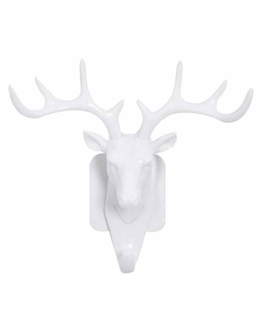 Syga Deer Head Shape Hanging Hook - White-image-44