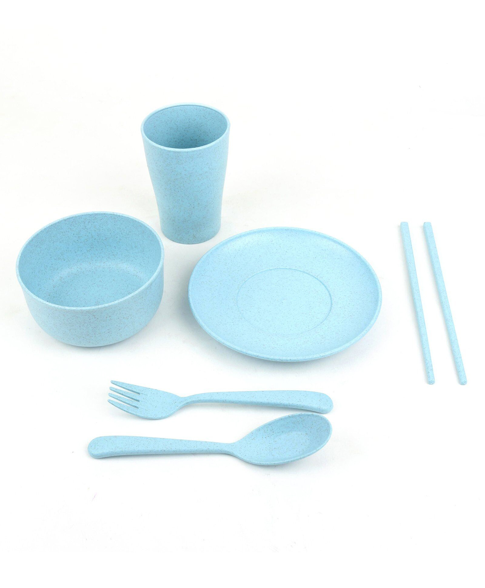 fab n funky Wheat Straw Feeding Set Pack of 7 - Light Blue-picture-11