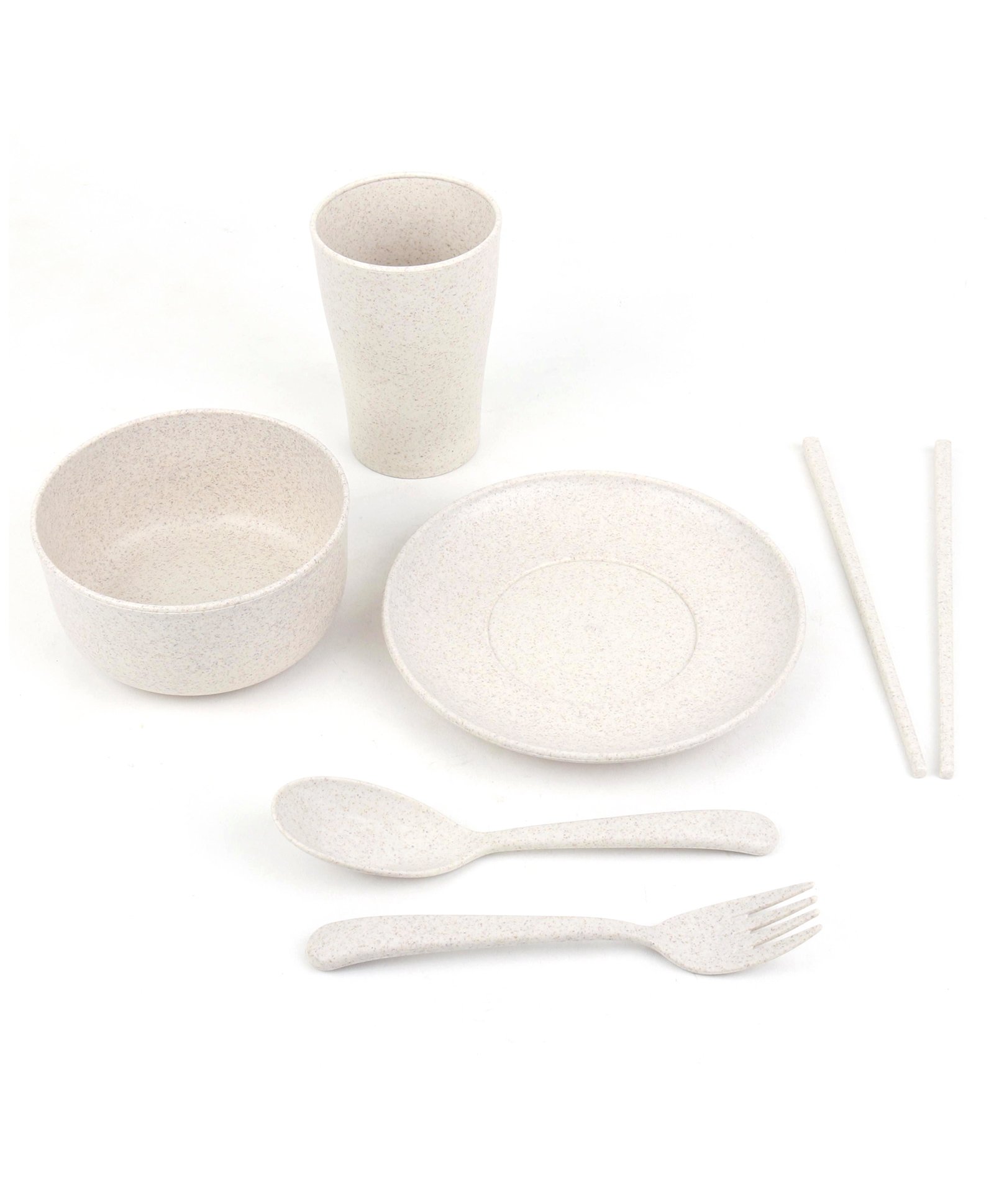wheat straw feeding set pack of 7 - cream