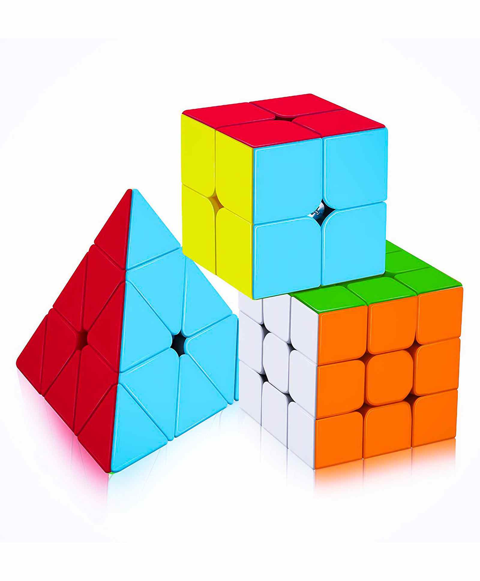 Yamama Combo of 2X2 3x3 and Pyramid Triangle Stickerless Cube - Multicolor-image-21