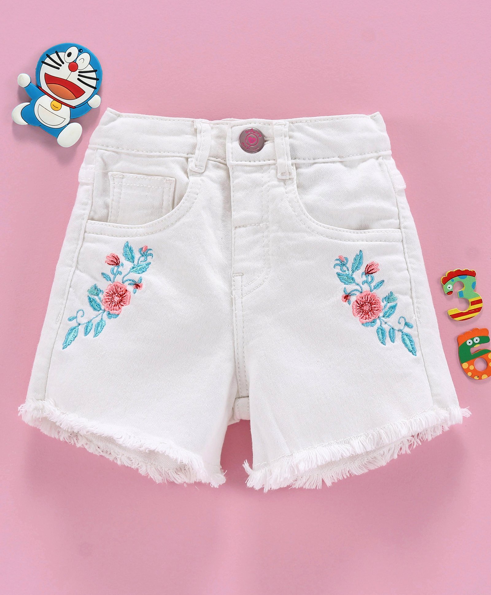 thigh length denim shorts