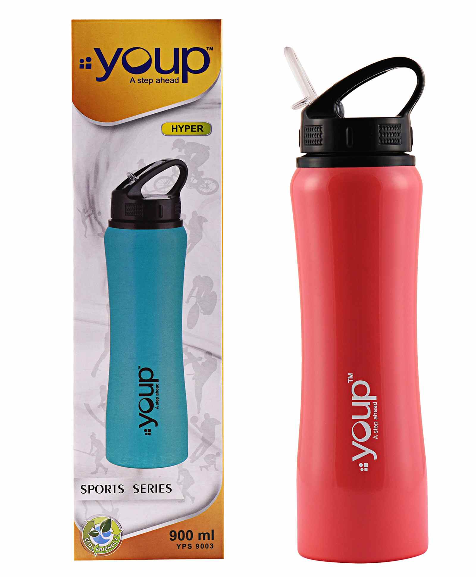 Youp Hyper Stainless Steel Water Bottle Pink - 900 ml-picture-42
