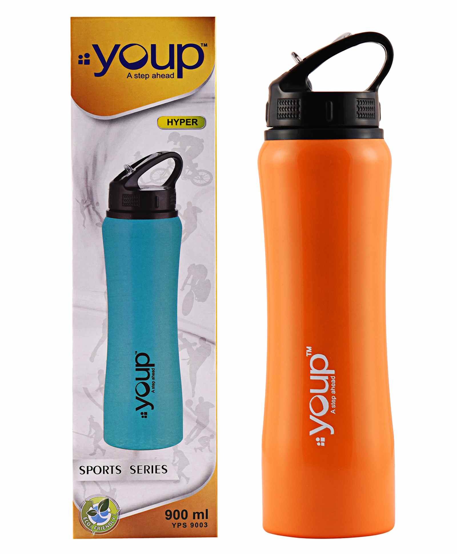 Youp Hyper Stainless Steel Water Bottle Orange - 900 ml-picture-38