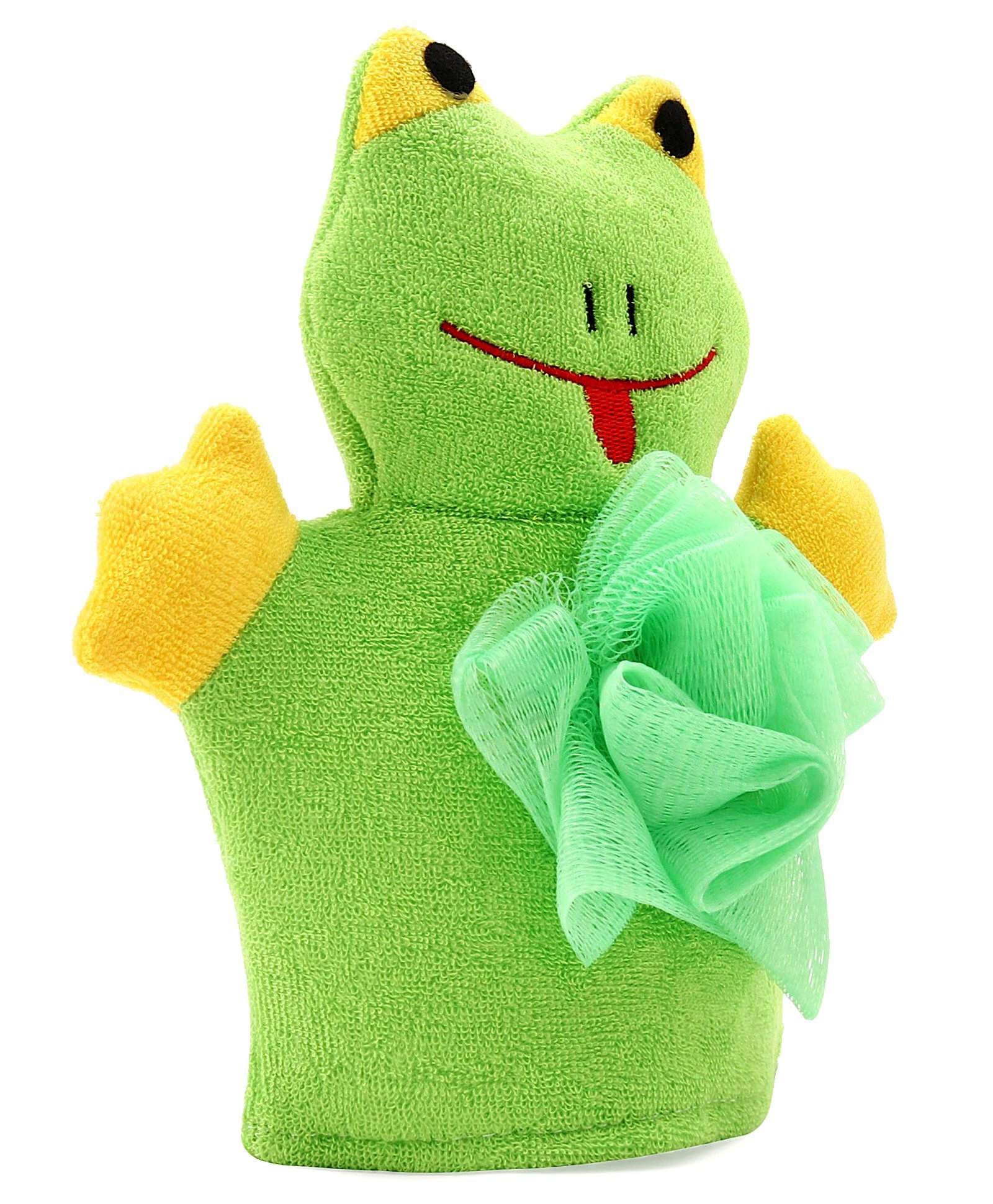 Babyhug Froggy Shape Bath Glove With Attached Loofah - Green-image-38