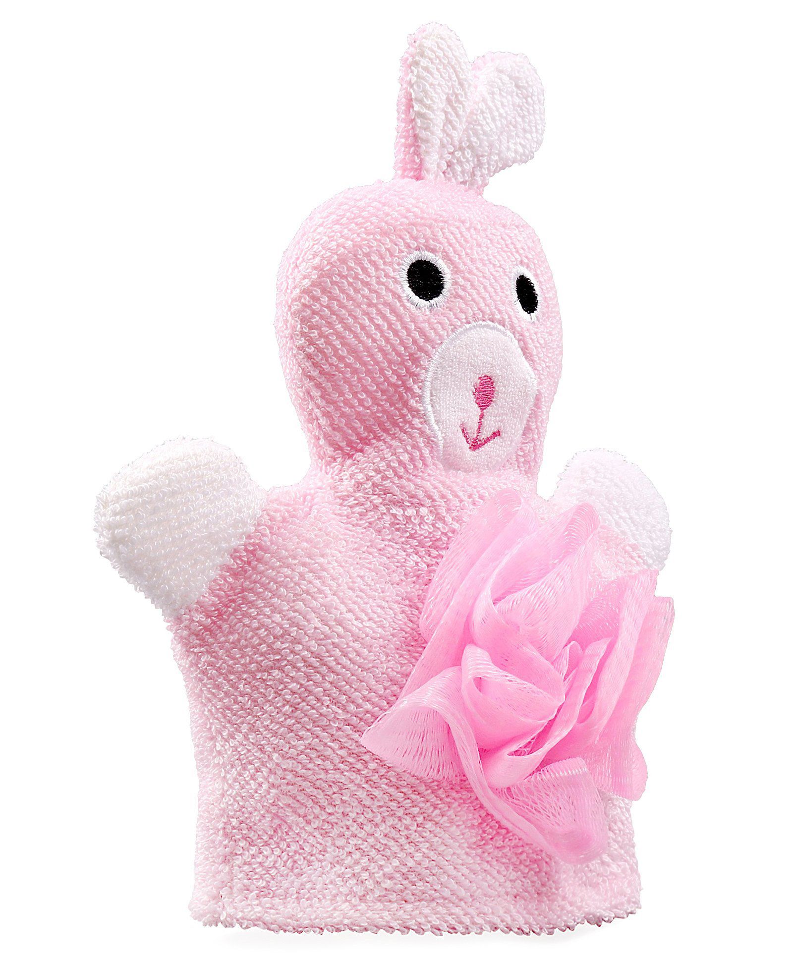 Babyhug Bunny Bath Glove With Attached Loofah - Light Pink-image-39