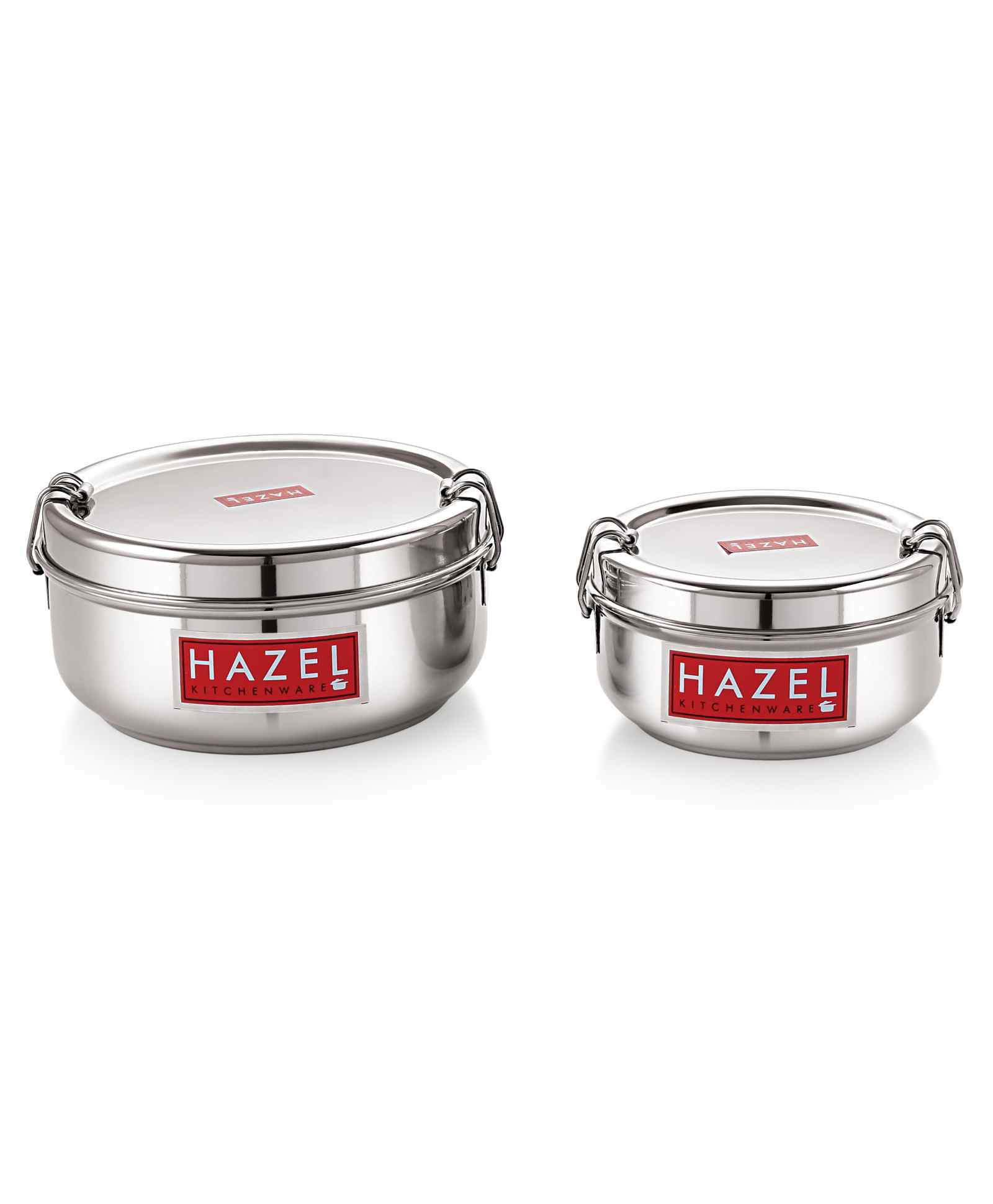 Hazel Stainless Steel Traditional Design Lunch Box Set of 2 -  350 ml & 700 ml-image-42