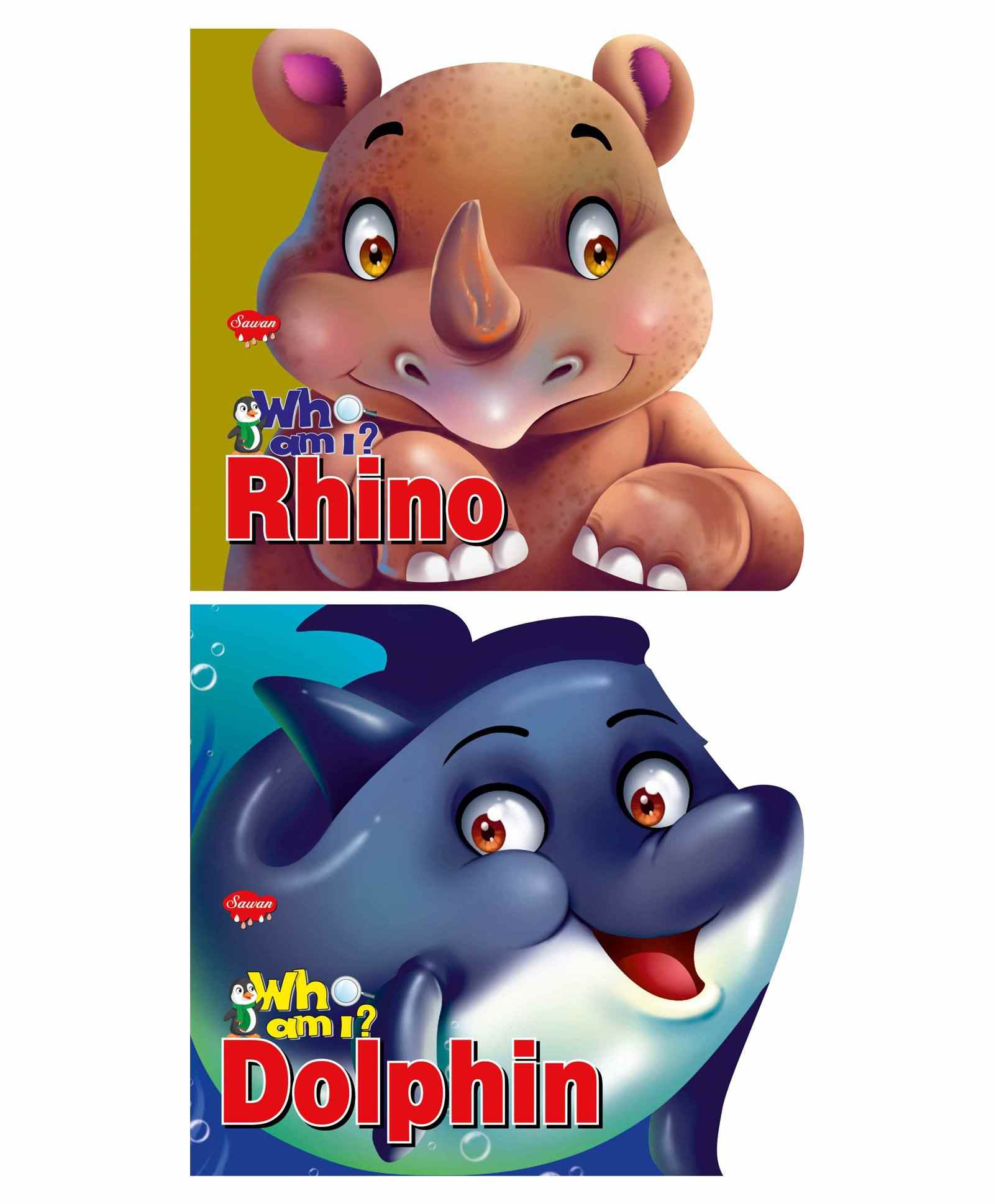 Sawan Who Am I Rhino & Dolphin Board Books Pack of 2 - English-image-43