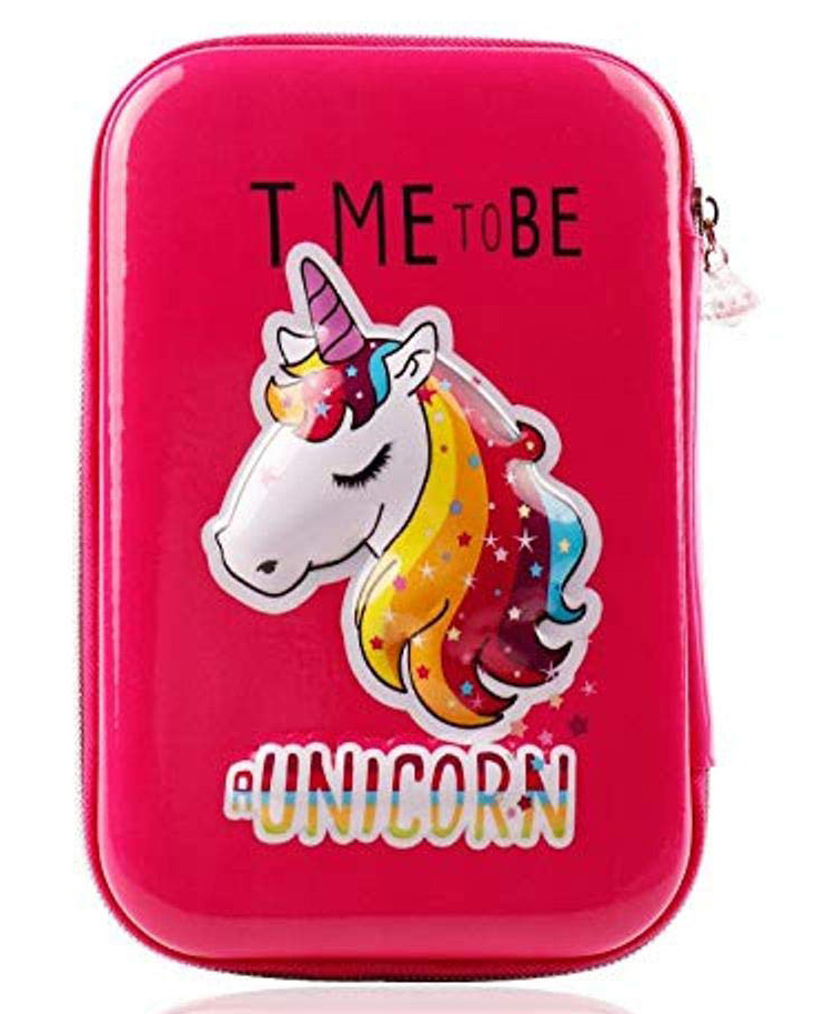 FunBlast Pencil Pouch Unicorn Print - Dark Pink-picture-13