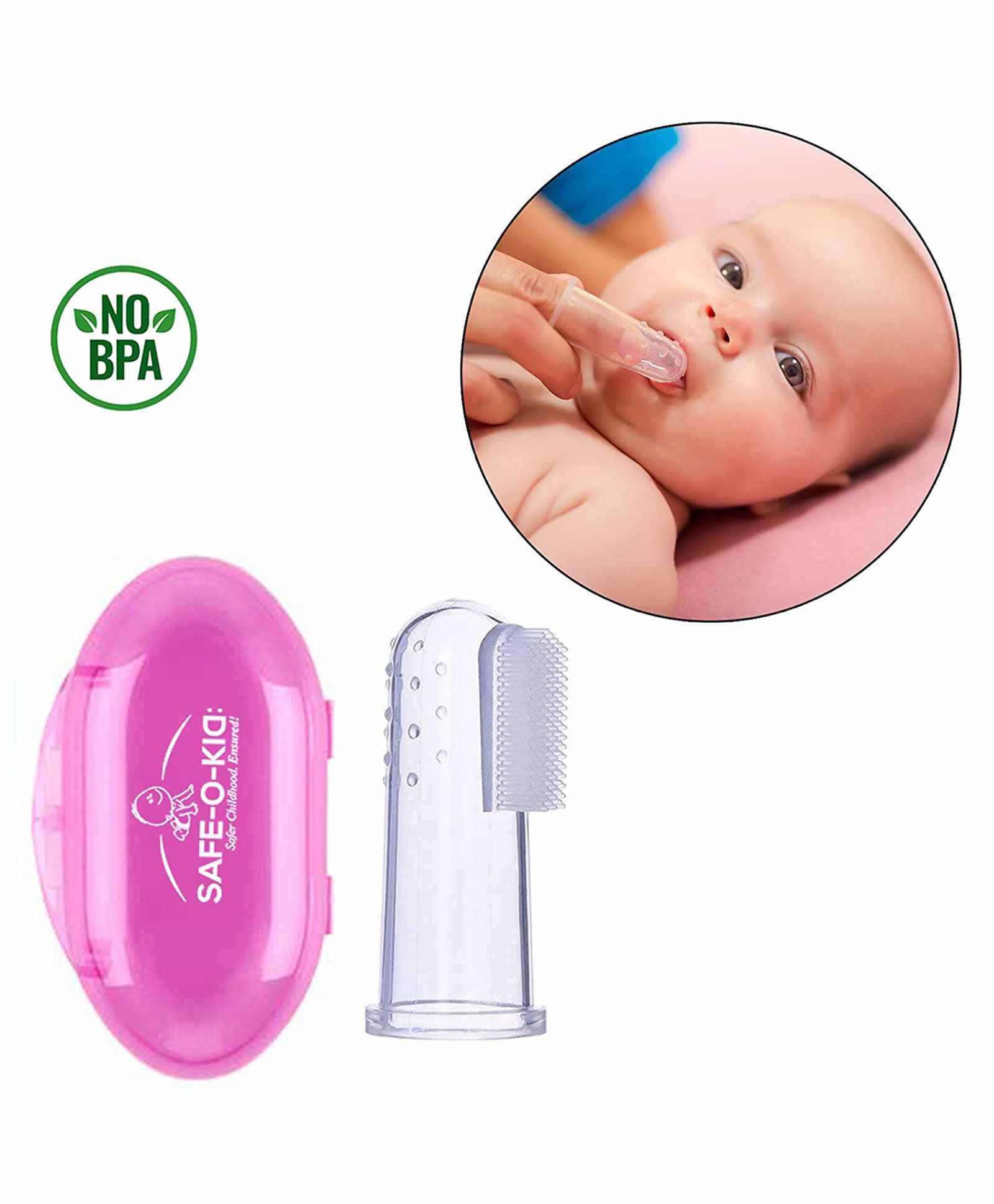 Safe-O-Kid Baby Tooth Brush with Case - Pink-picture-5