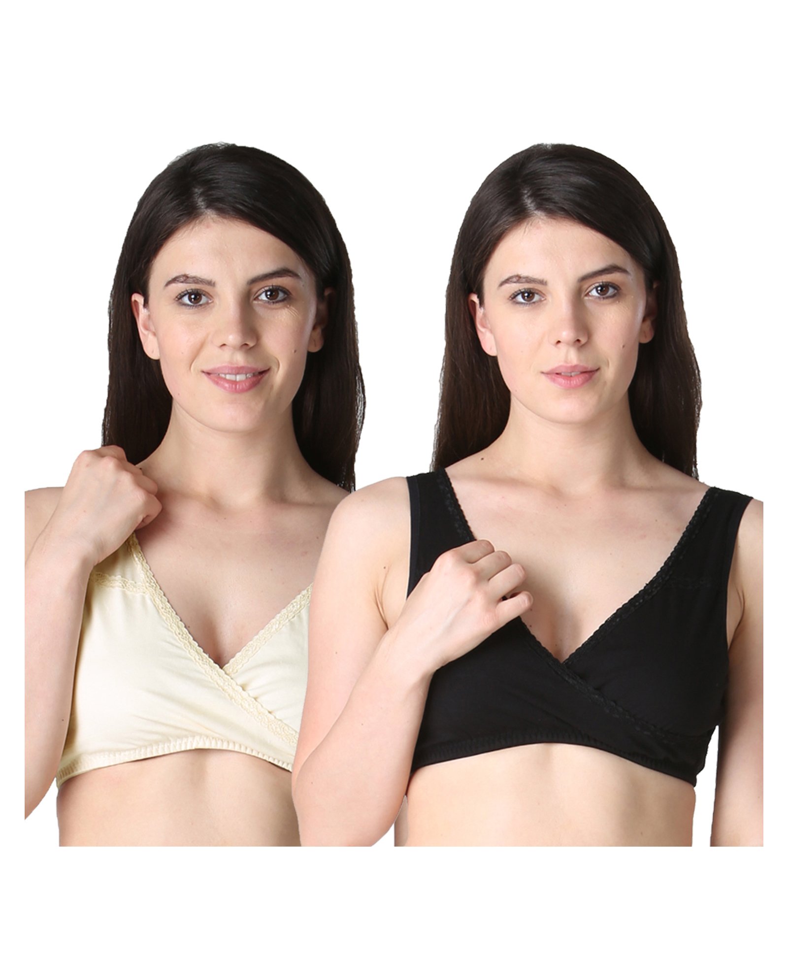 Morph Maternity Pack Of 2 Leak Proof Sleep Nursing Bras - Black & Cream
