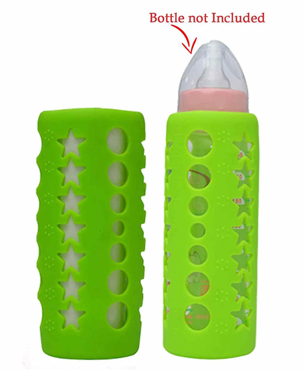 Safe-O-Kid Silicone Insulated Feeding Bottle Cover Green - Fits to 250 ml Bottle-image-32