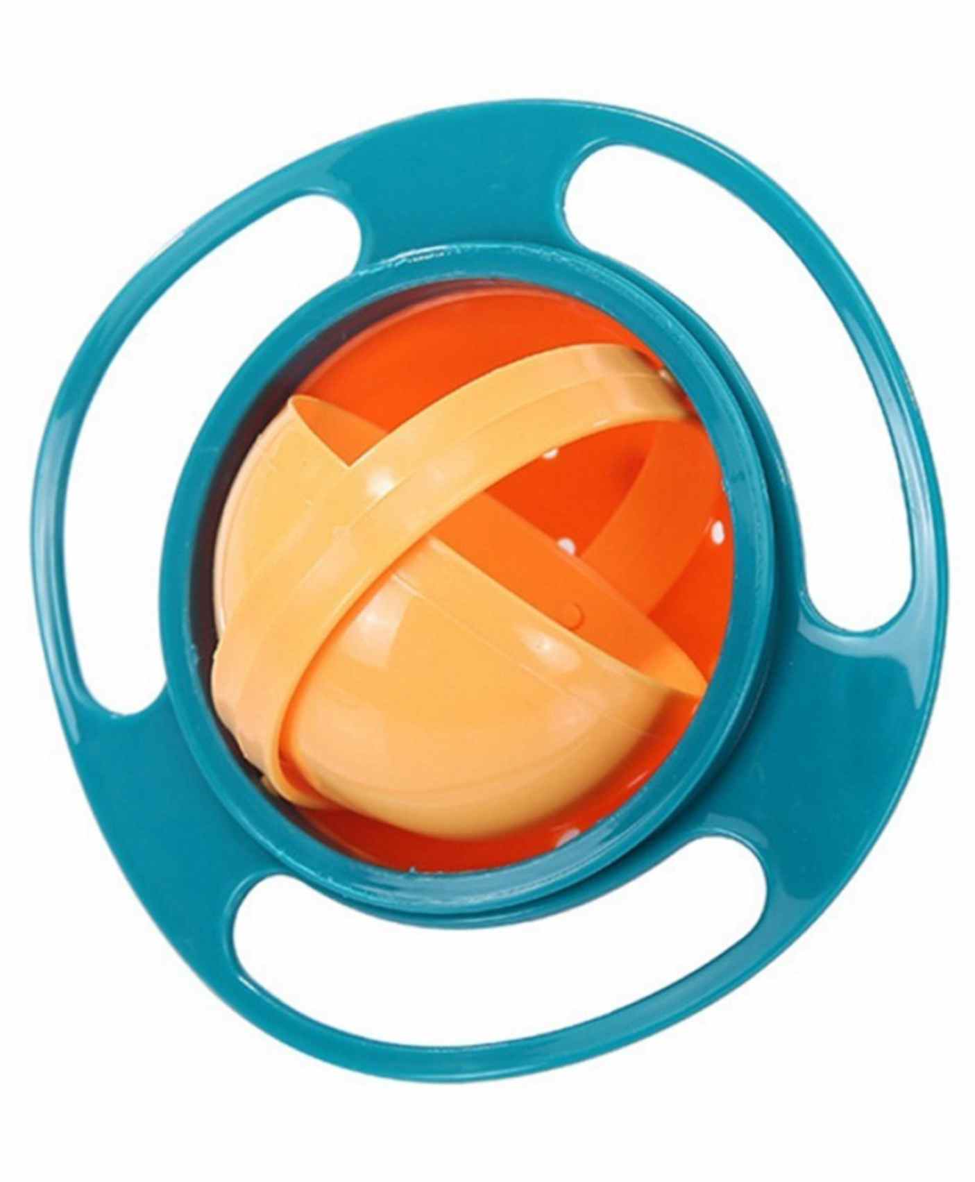 Safe-O-Kid 360 Degree Rotation Spill Proof Food Bowl - Orange and Green-image-14