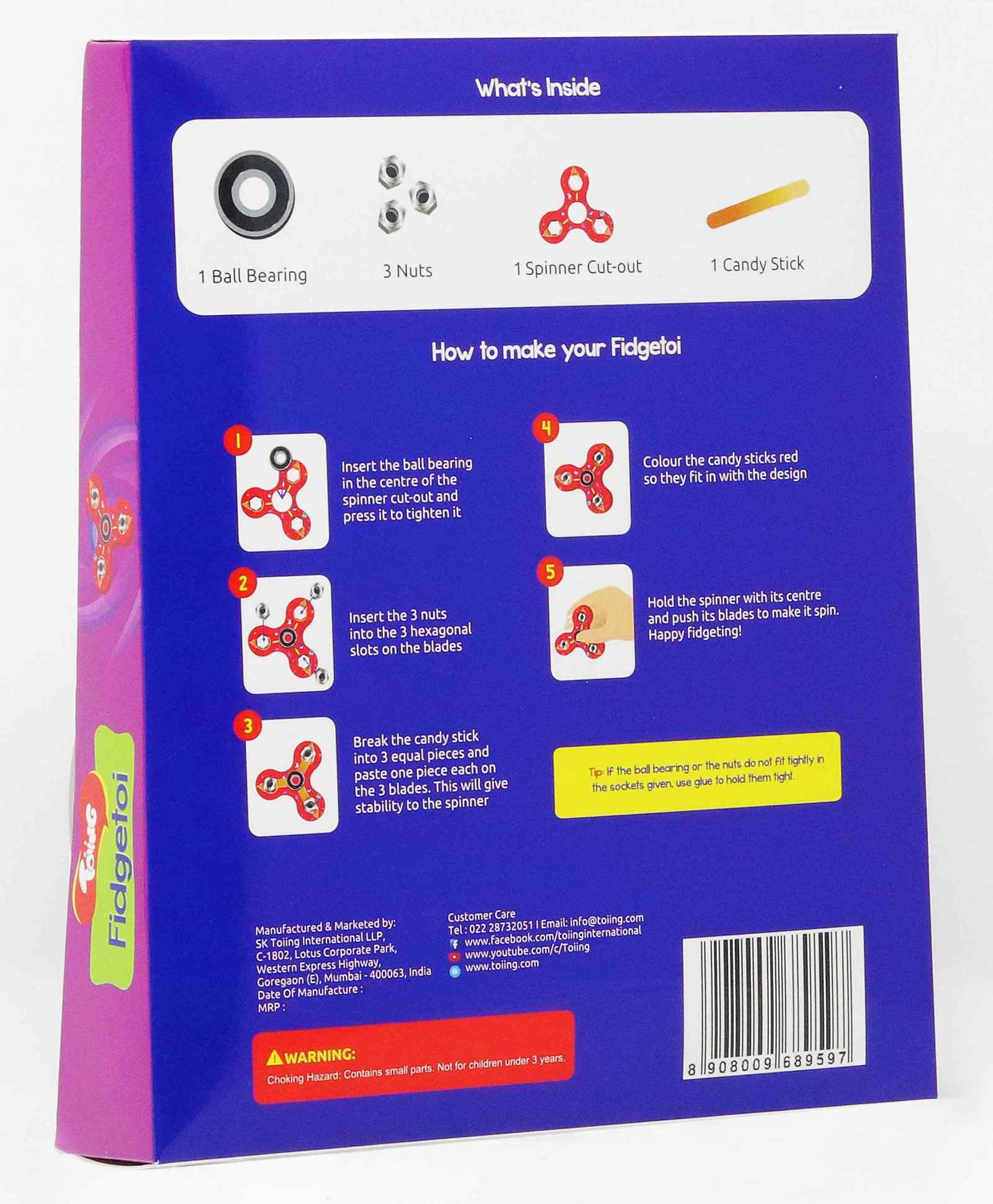 Toiing Fidgetoi Diy Fidget Spinner Red Online India Buy Figures Playsets For 5 10 Years At Firstcry Com