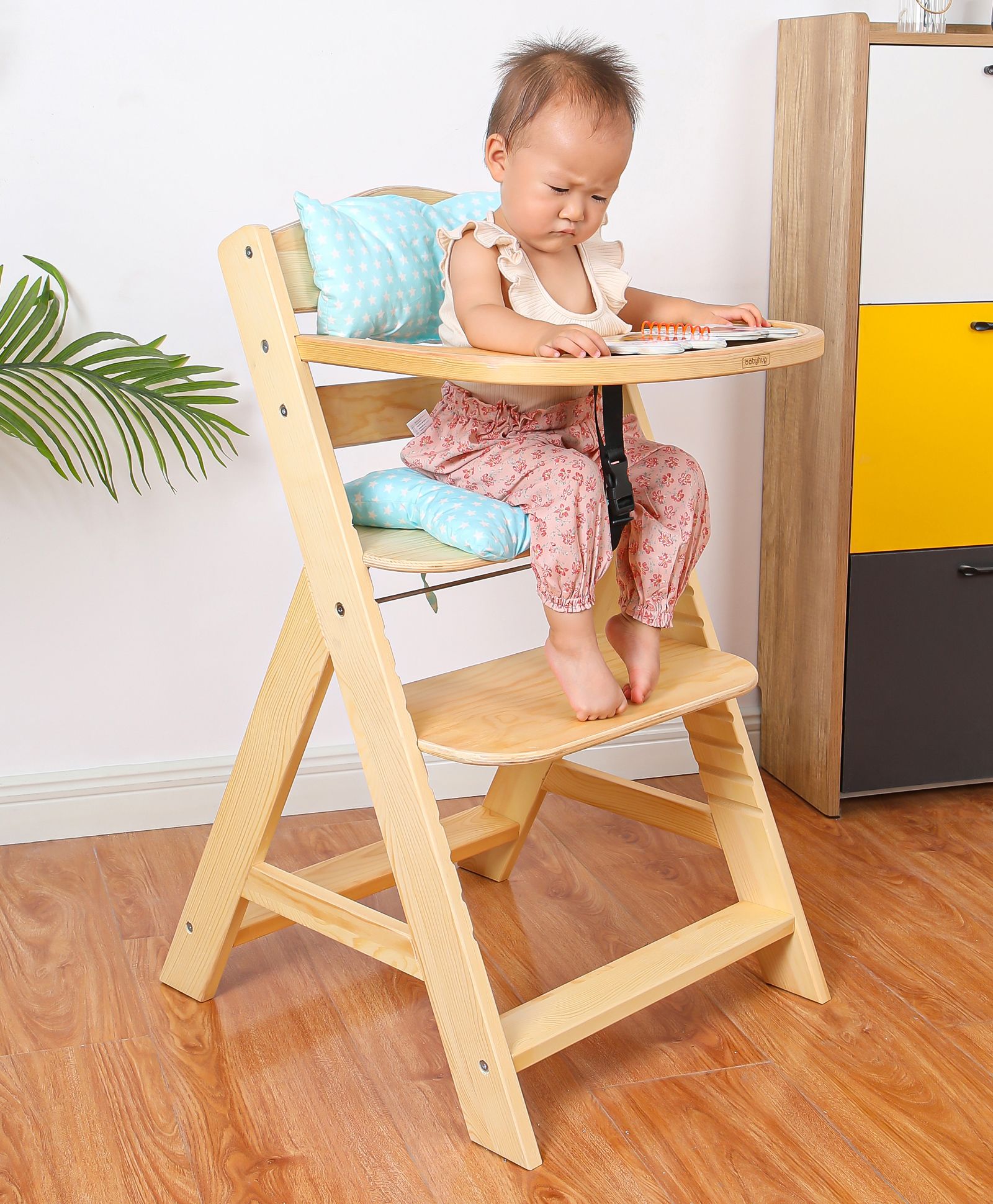 babyhug wooden high chair