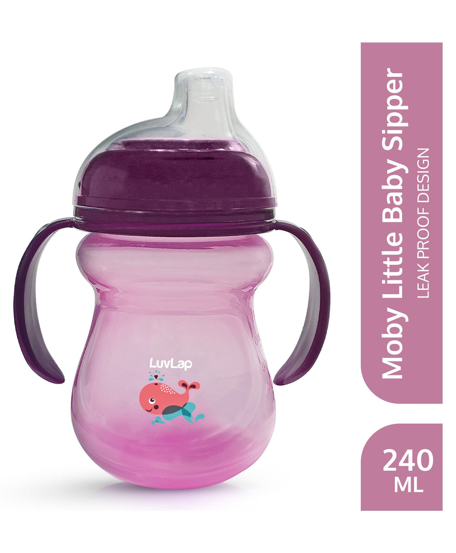 LuvLap LuvLap Mobby Little Spout Sipper with Twin Handle Pink - 240 ml-picture-35
