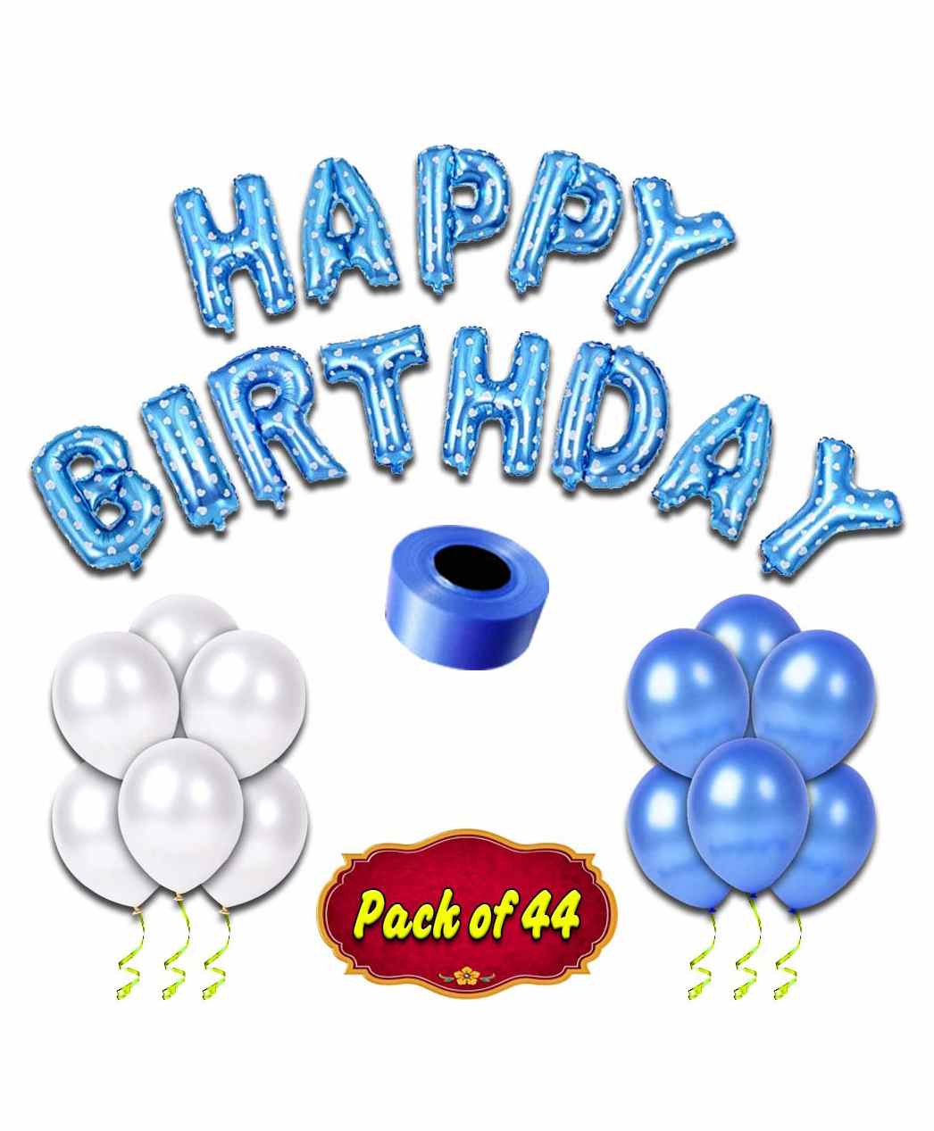 Shopperskart Birthday Decoration Kit Blue - Pack of 44-image-49