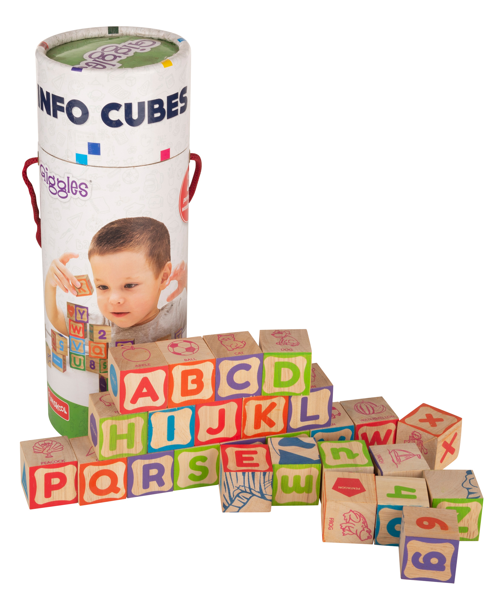 Giggles Wooden Info Cubes Set Multicolor - 26 Pieces-image-32