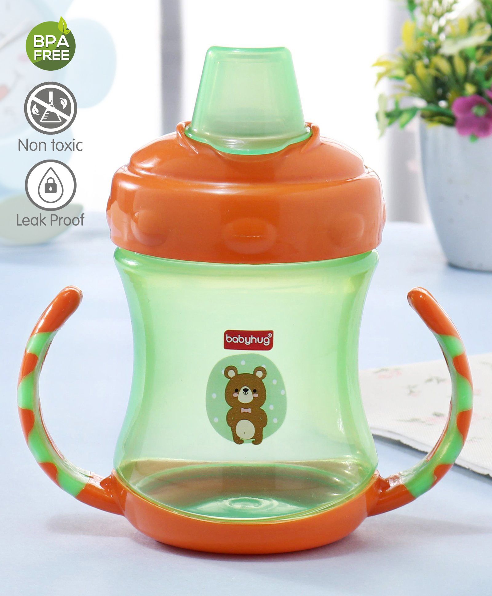Babyhug Twin Handle Soft Spout Sipper Cup Orange - 250 ml-picture-19