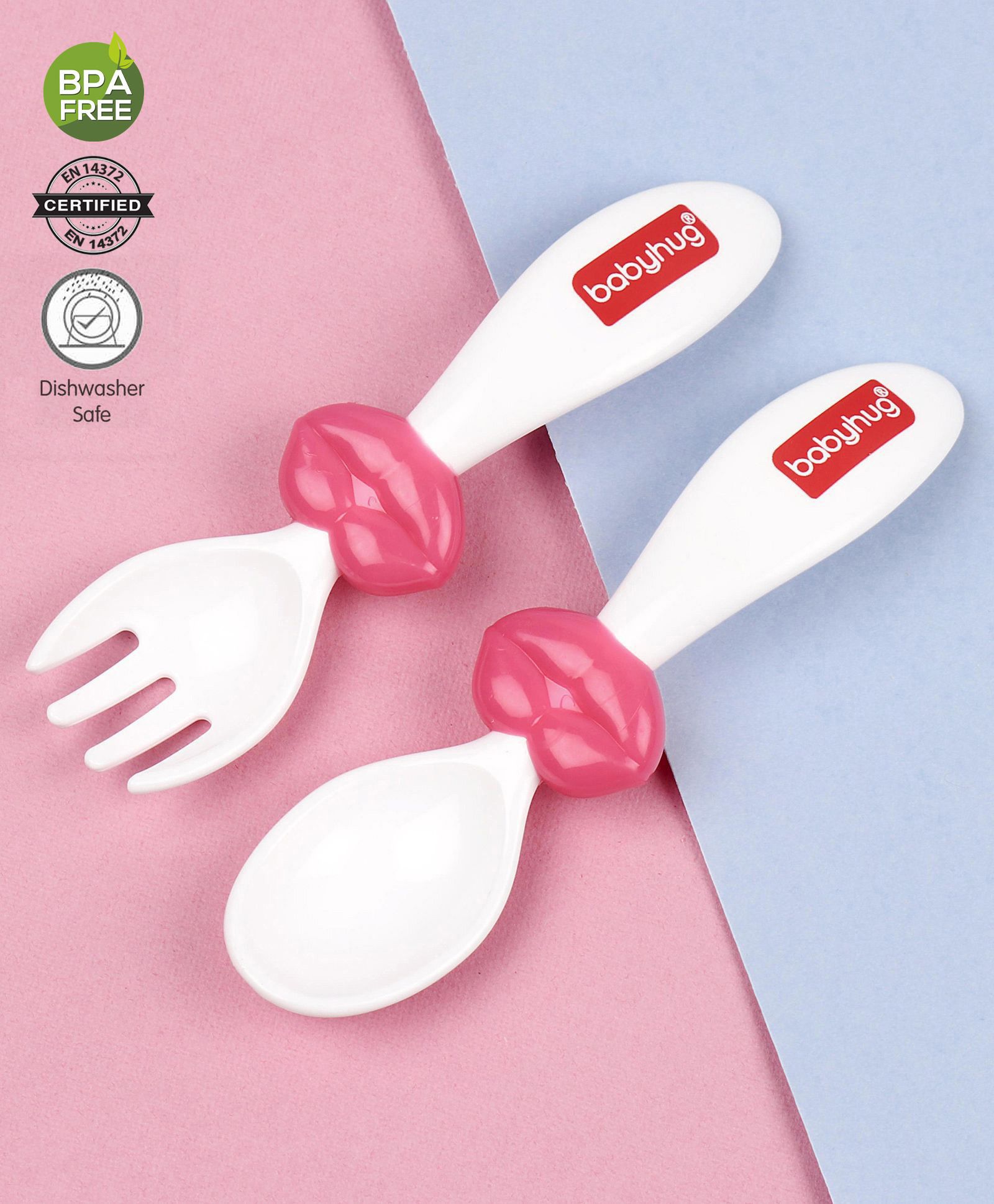 Babyhug Spoon & Fork Set - Pink-image-33