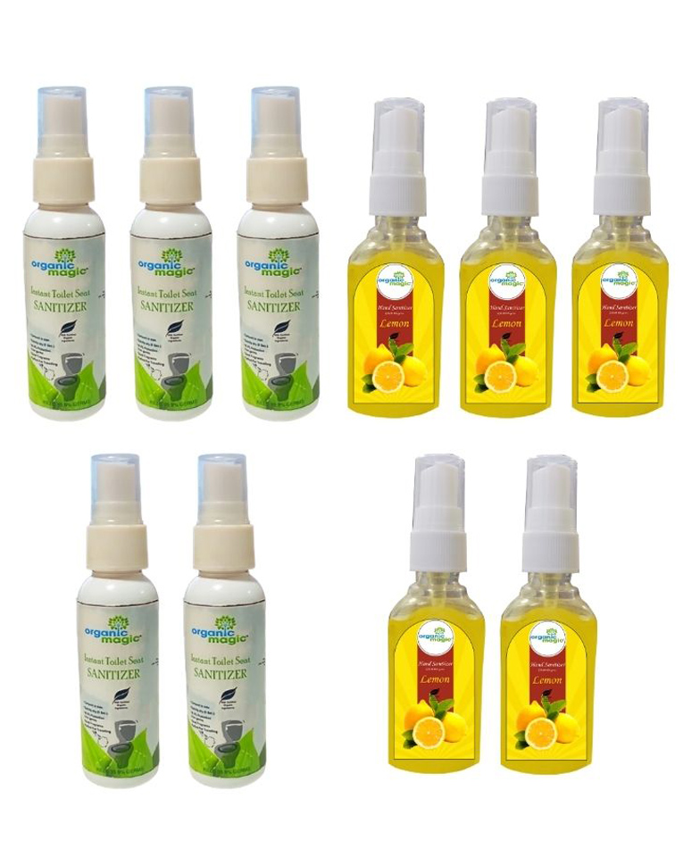 Organic Magic Toilet Seat Sanitizer with Hand Sanitizer Combo Pack of 10 - 50 ml each-picture-26