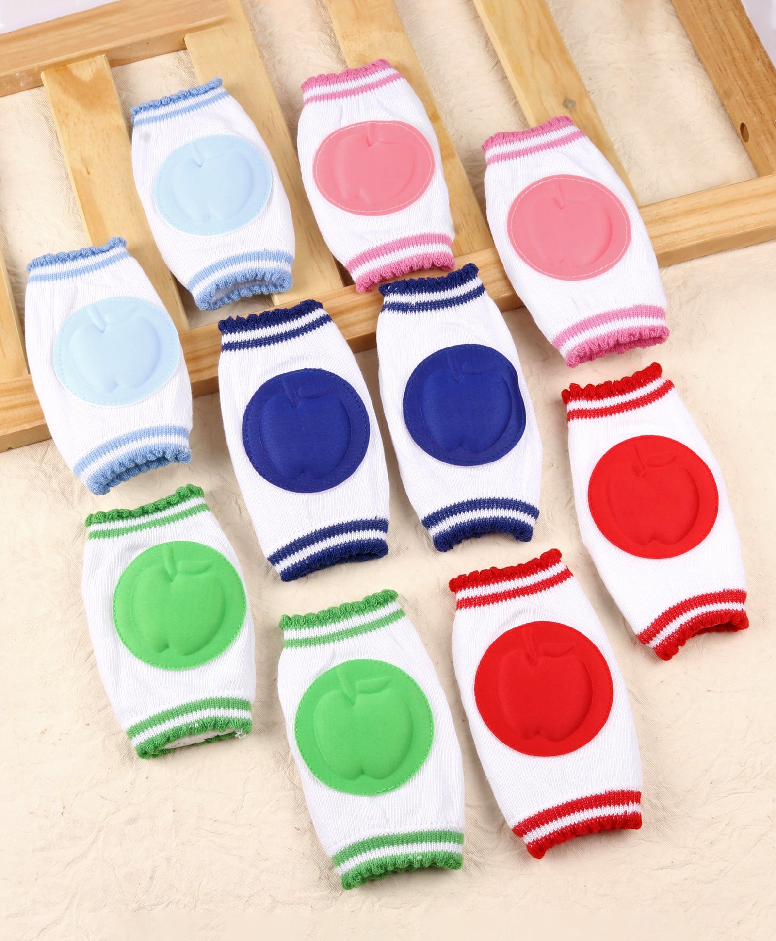 fab n funky Baby Apple Elbow & Knee Pads Set of 5 Pairs - Multicolour-picture-21