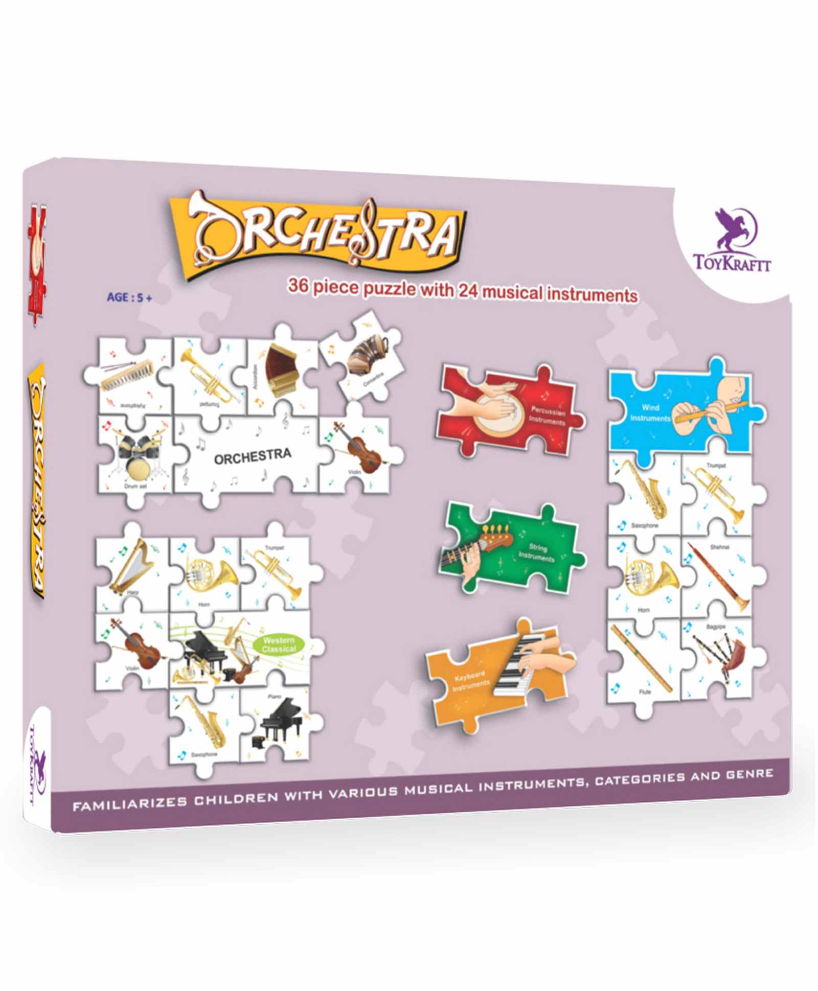 toykraftt Toykraft Orchestra Jigsaw Puzzle Set Multicolor - 144 Pieces-picture-28