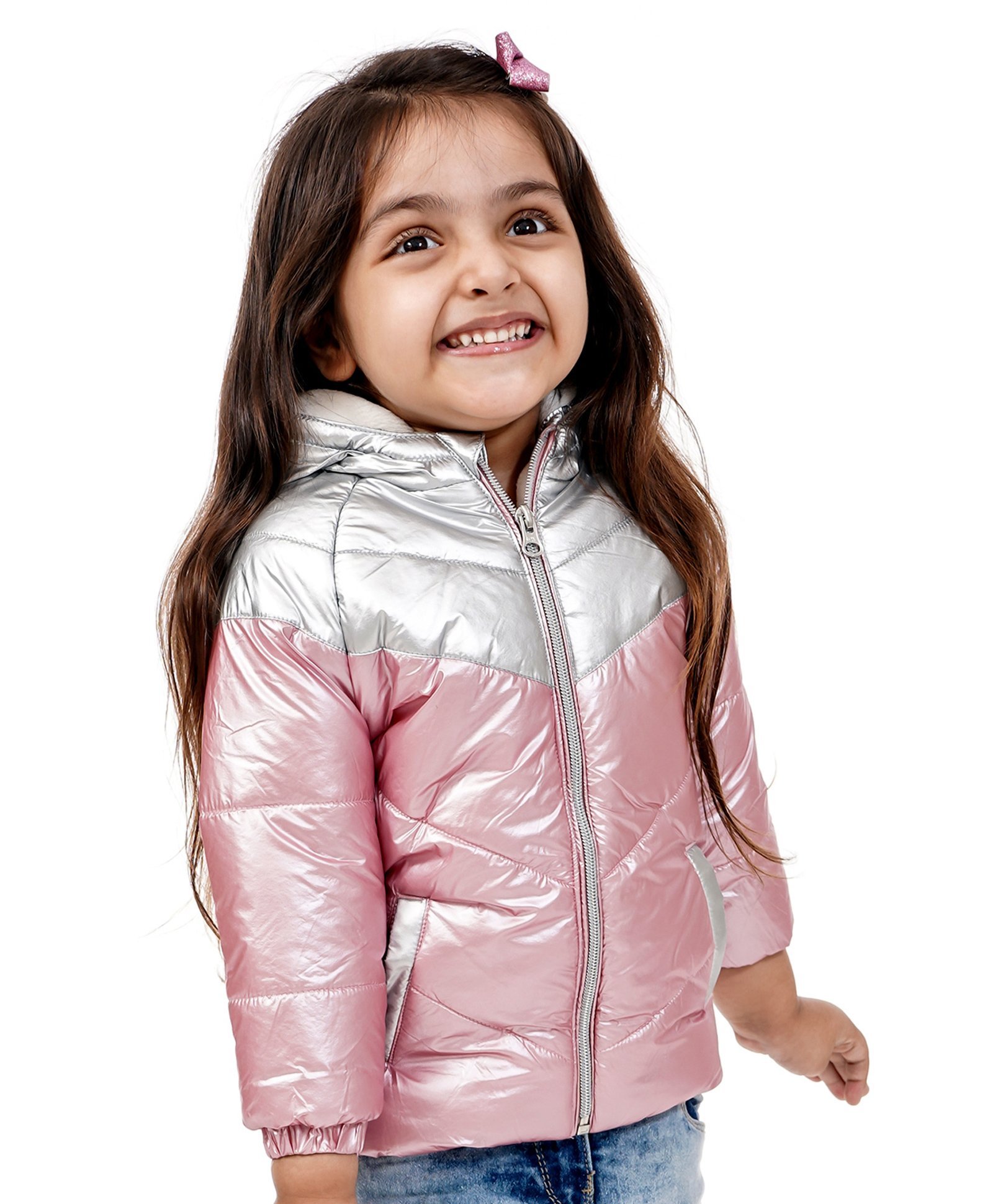 silver pink jacket