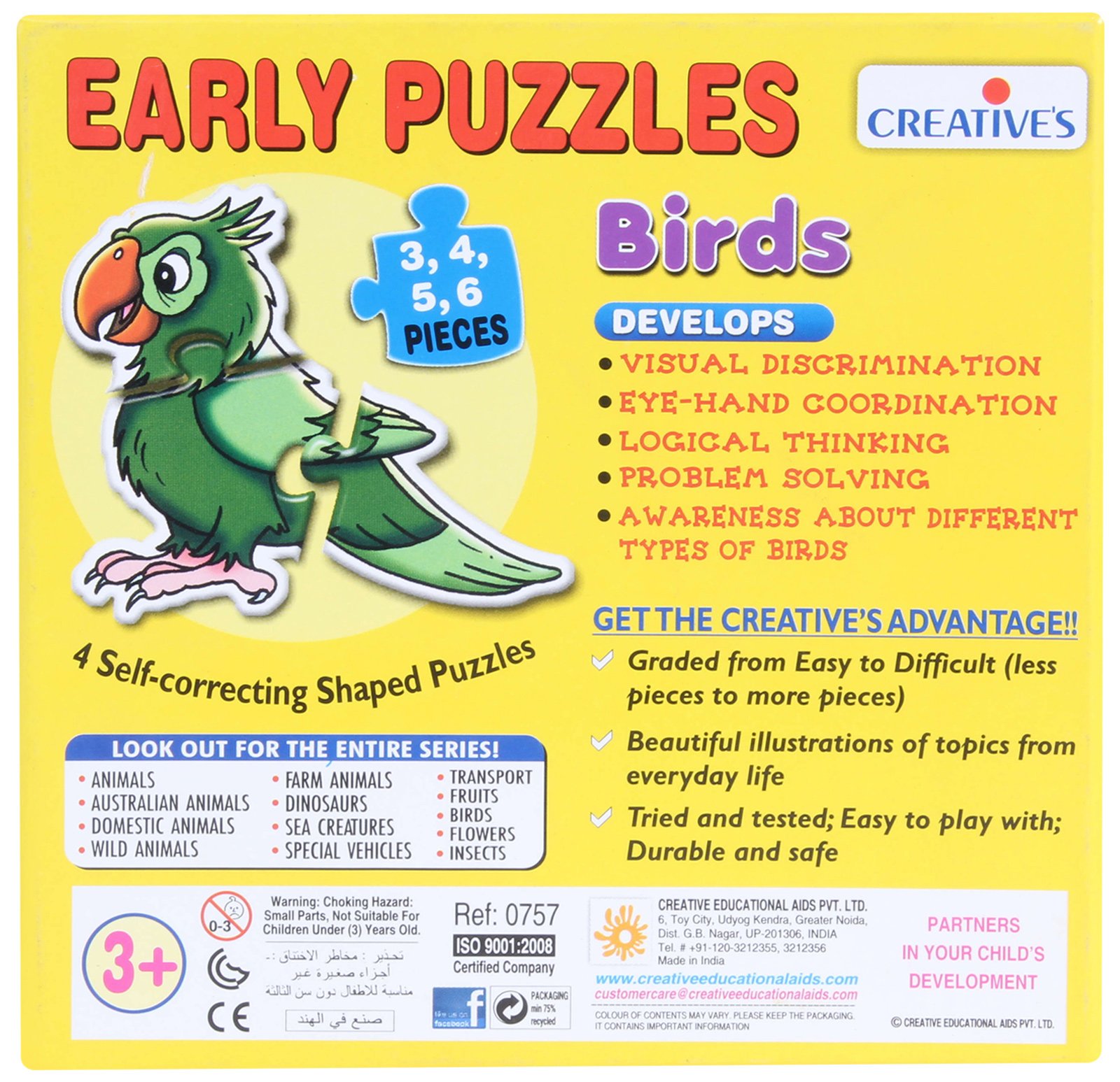 Creative's Early Puzzles 4 Shaped Puzzles Birds Online India, Buy