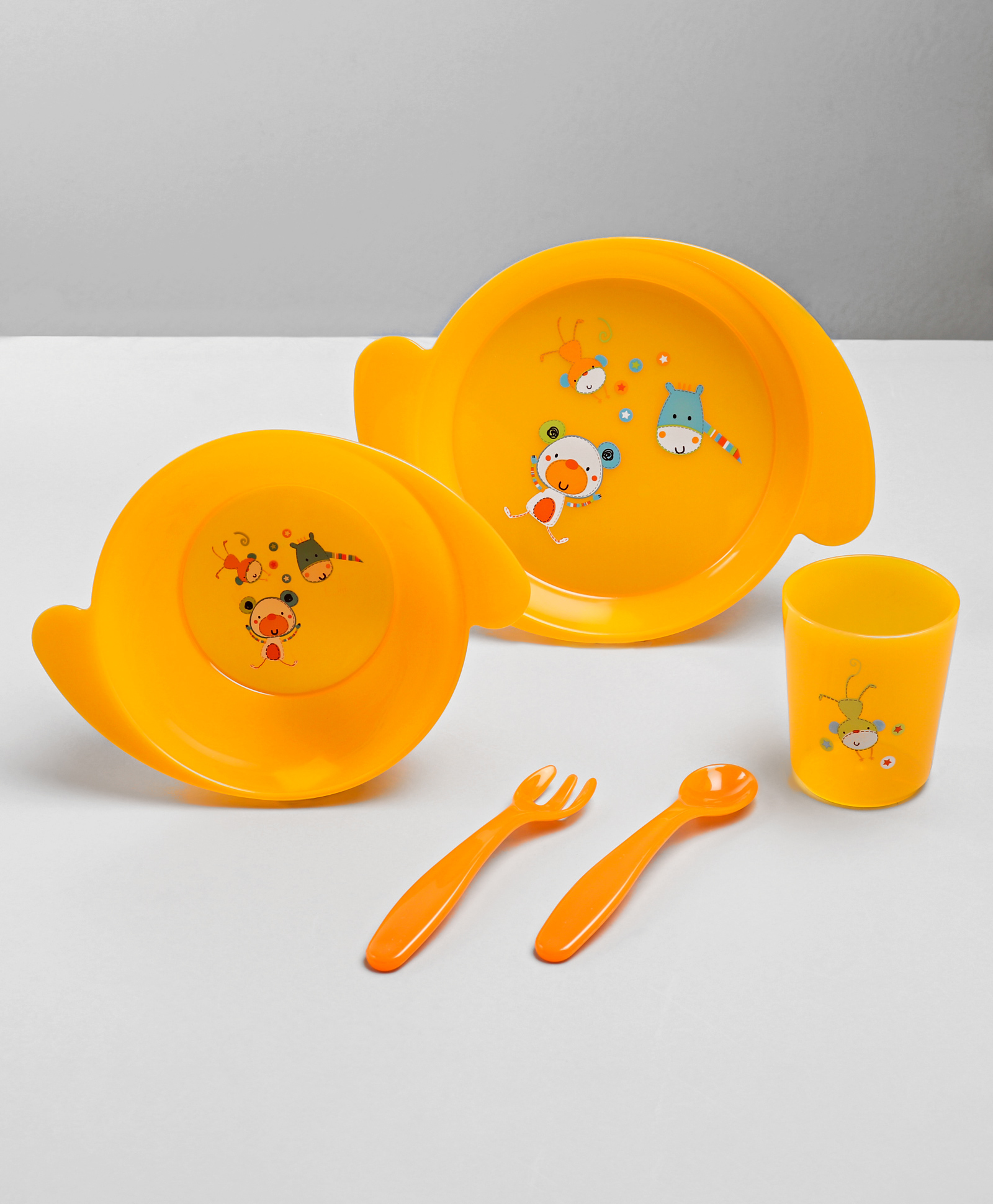 Babyhug 5 Piece Feeding set Animal Print- Yellow-image-31