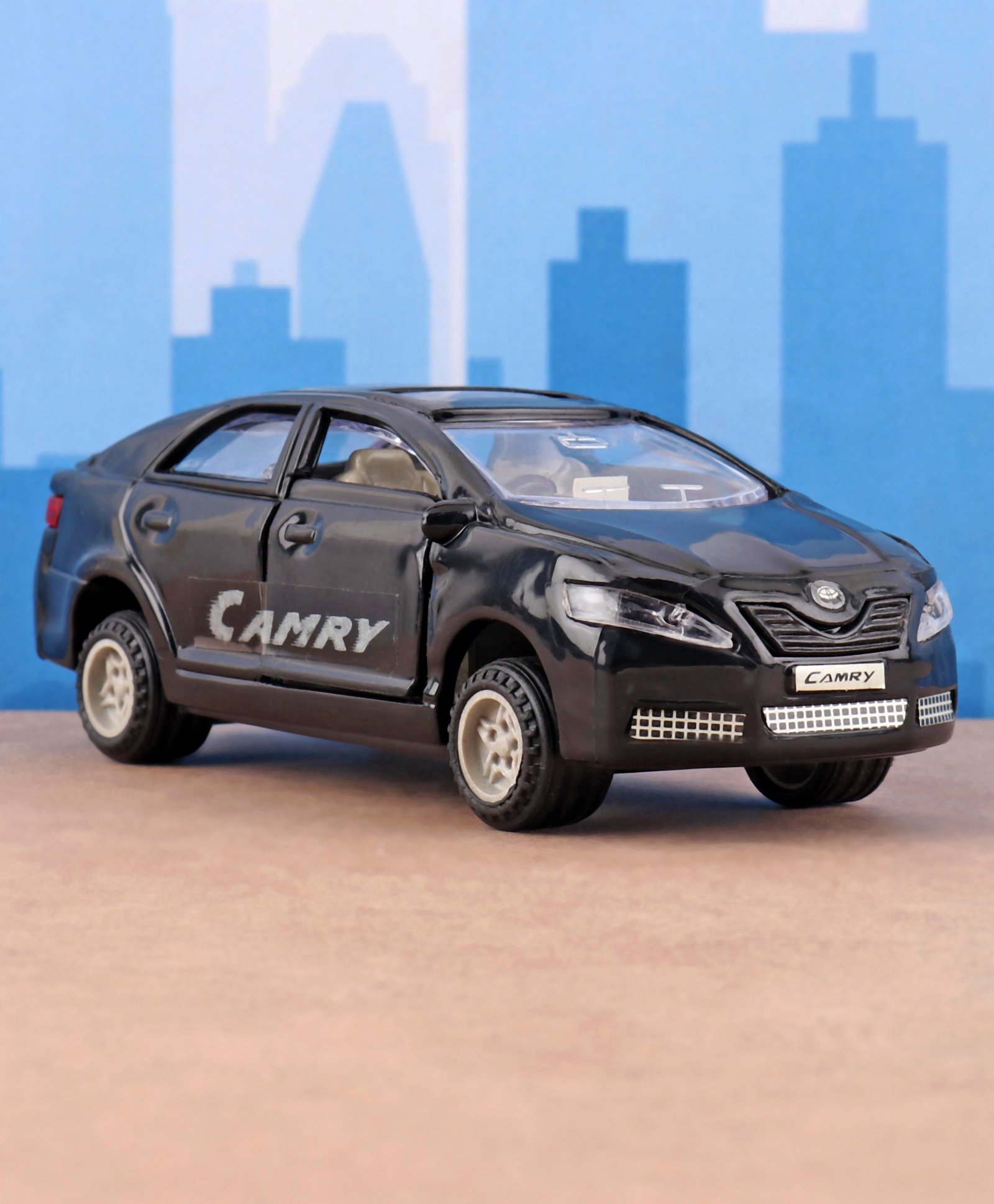 Shinsei Pull Back Toyota Camry Car Toy - Black-picture-40