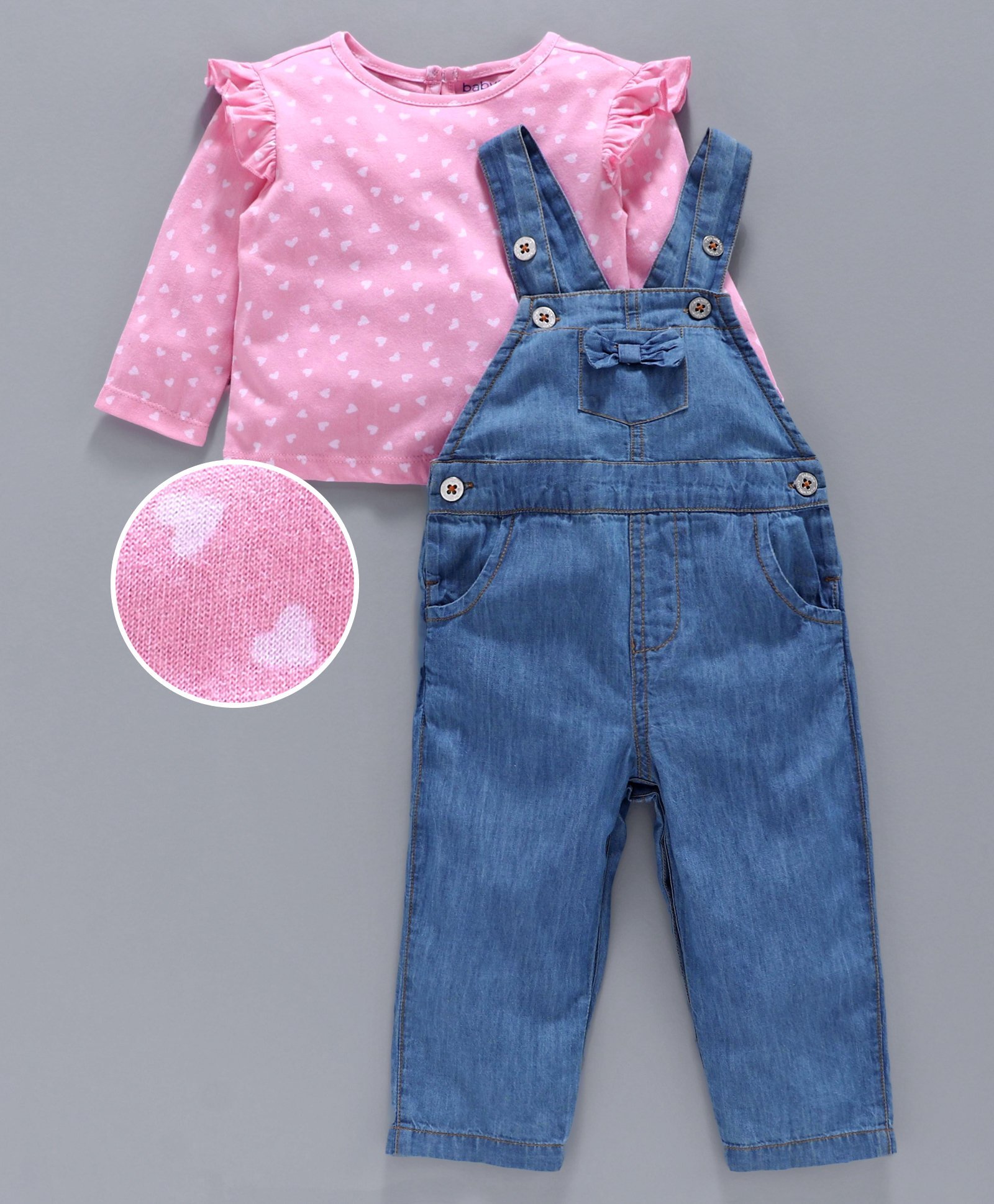 pink denim dungarees