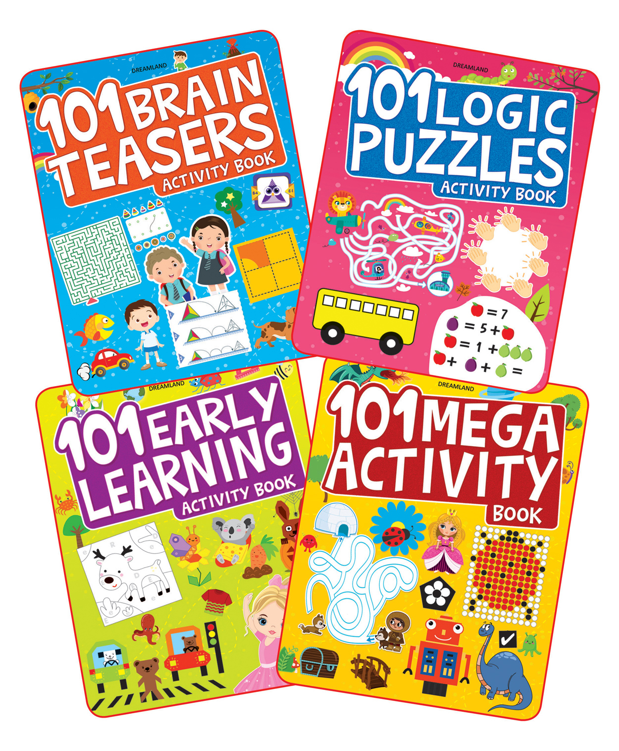 Dreamland 101 Activity 4 Books Pack - Brain Teasers, Early Learning, Logic Puzzles and Mega Activity-image-3