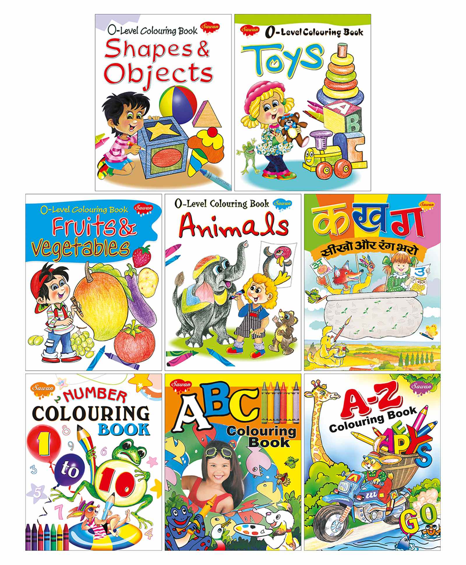 Sawan 0 Level Colouring Books Pack of 8 - English-image-7