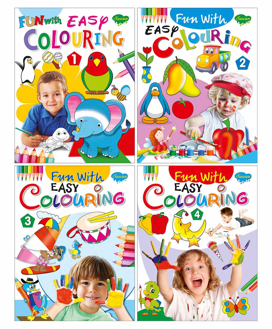 Sawan Fun with Easy Colouring Books Part 1 to 4 Pack of 4 - English-picture-21