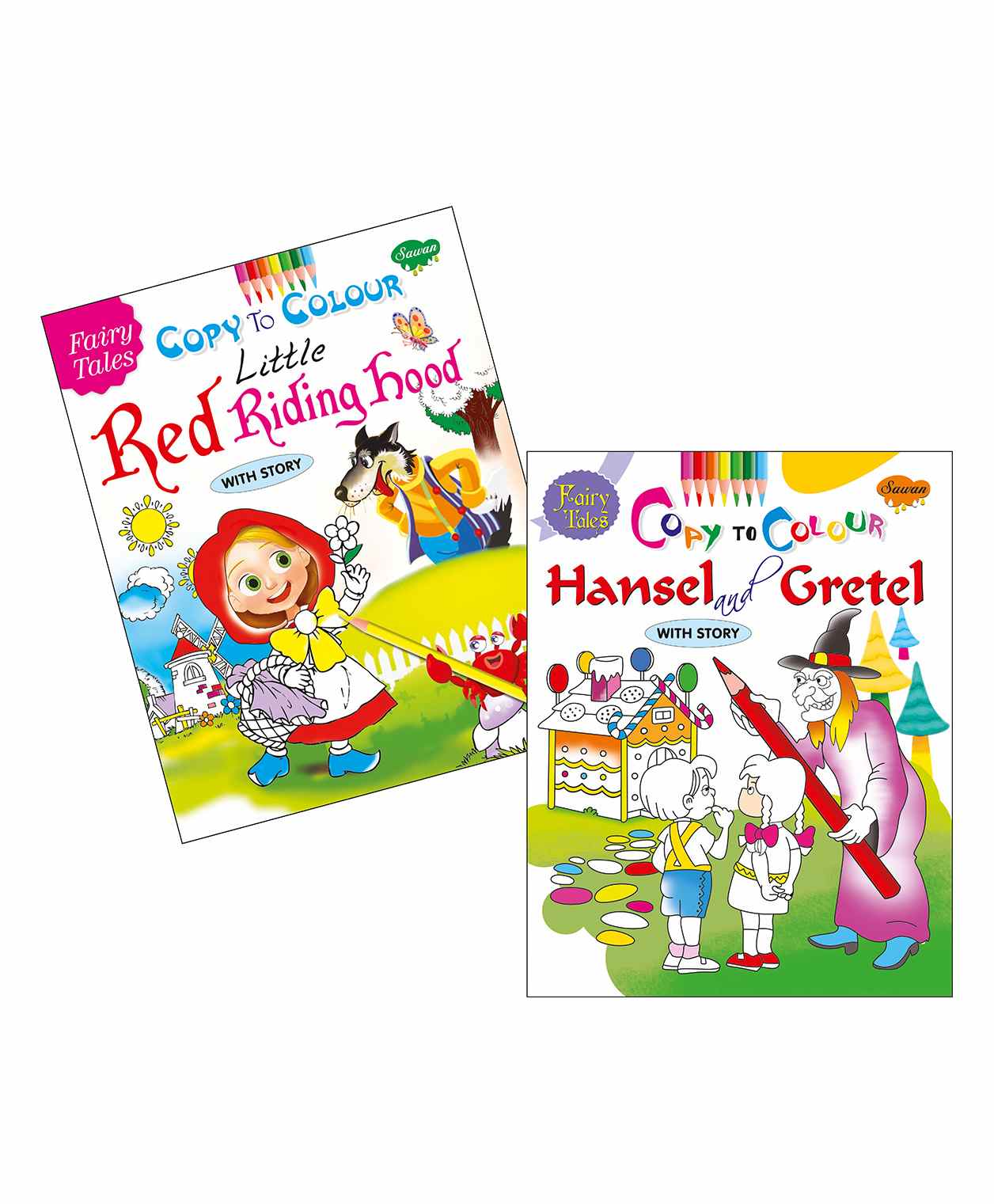 Sawan Fairy Tales Copy Color Books Pack of 2 - English-image-27