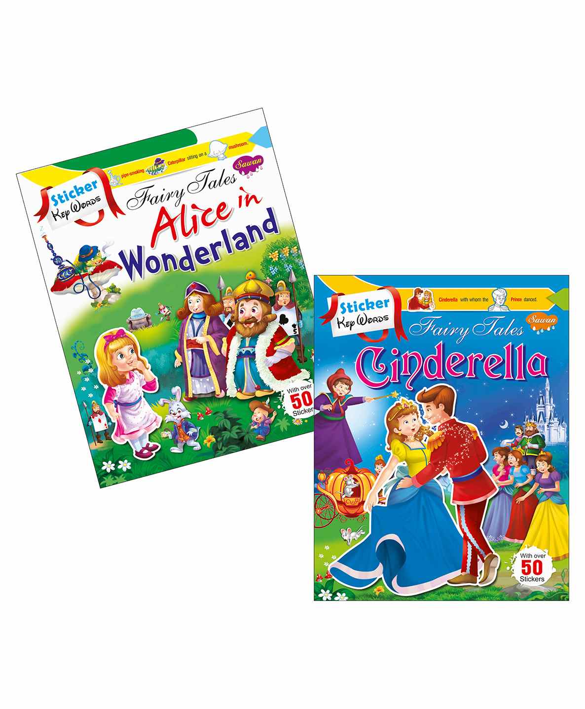 Sawan Sticker Key Words Book Alice in Wonderland and Cinderella Set of 2 - English-picture-12