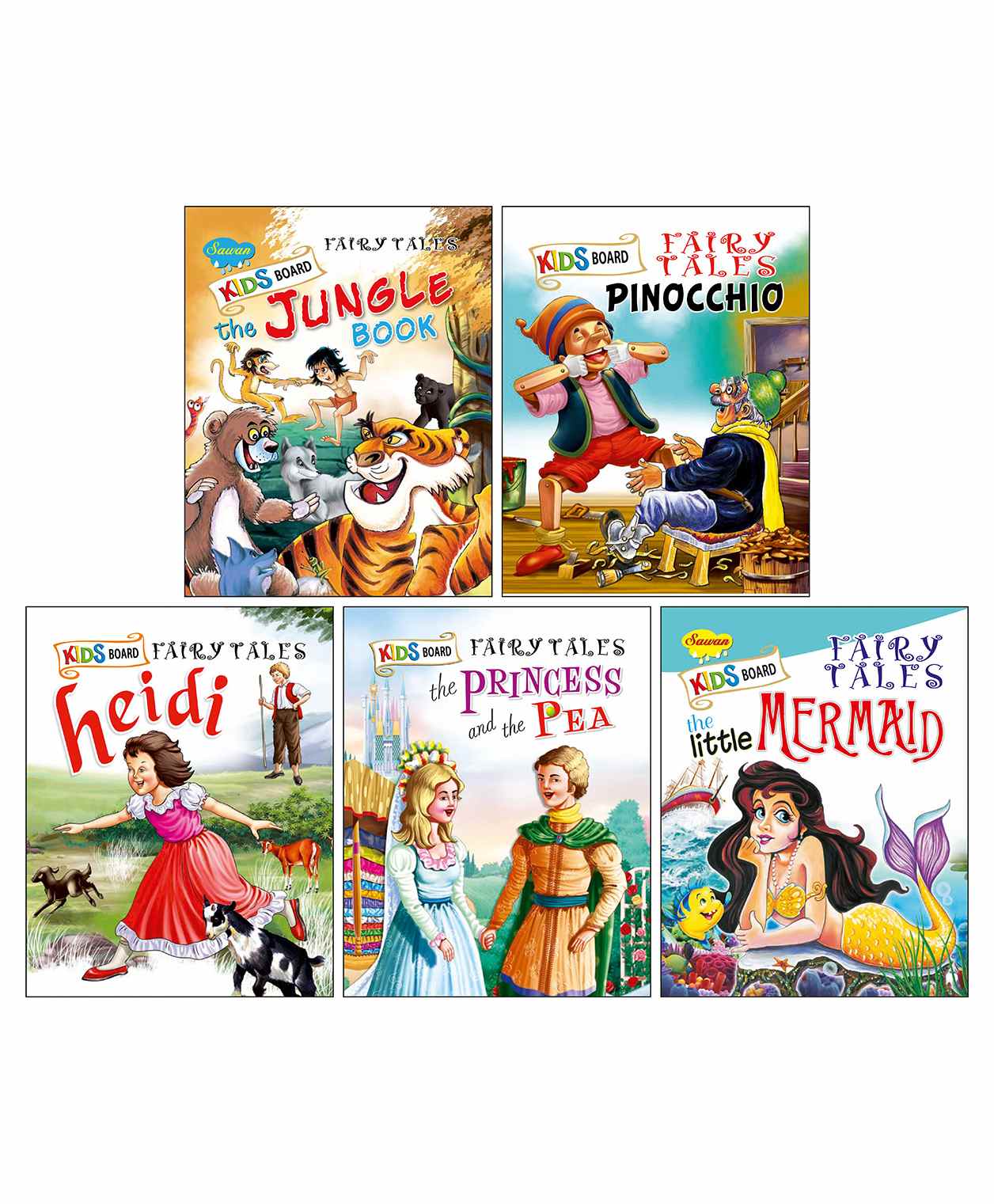 Sawan My Kids Board Fairy Tale Books Set of 5 - English-image-33