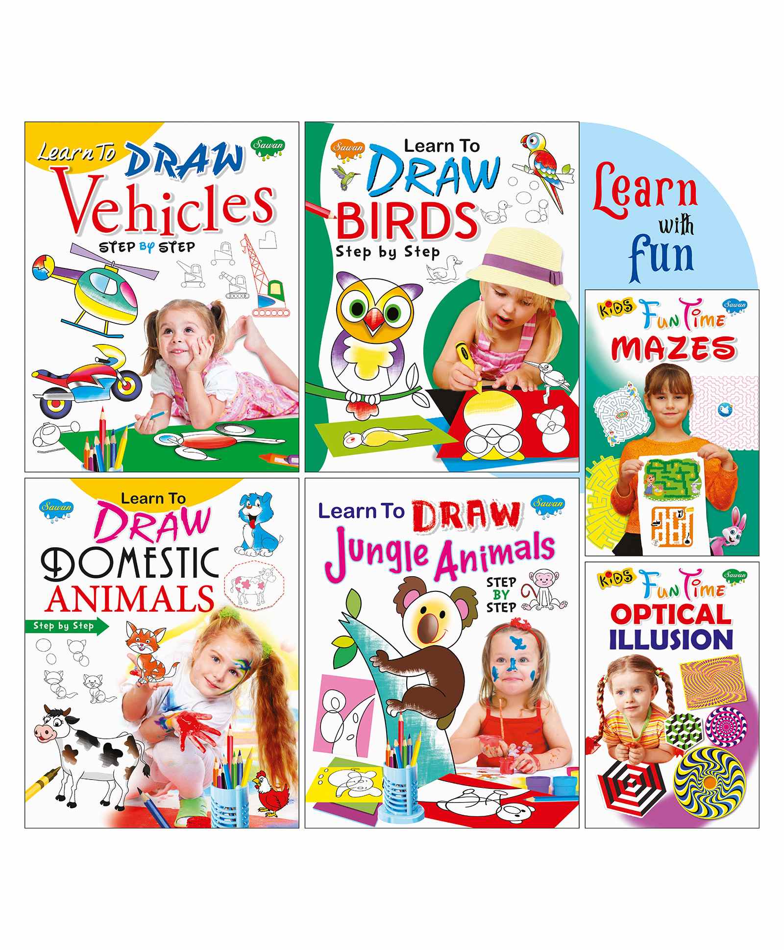Sawan Learn with Fun Activity Books Combo Set of 6 - English-picture-11