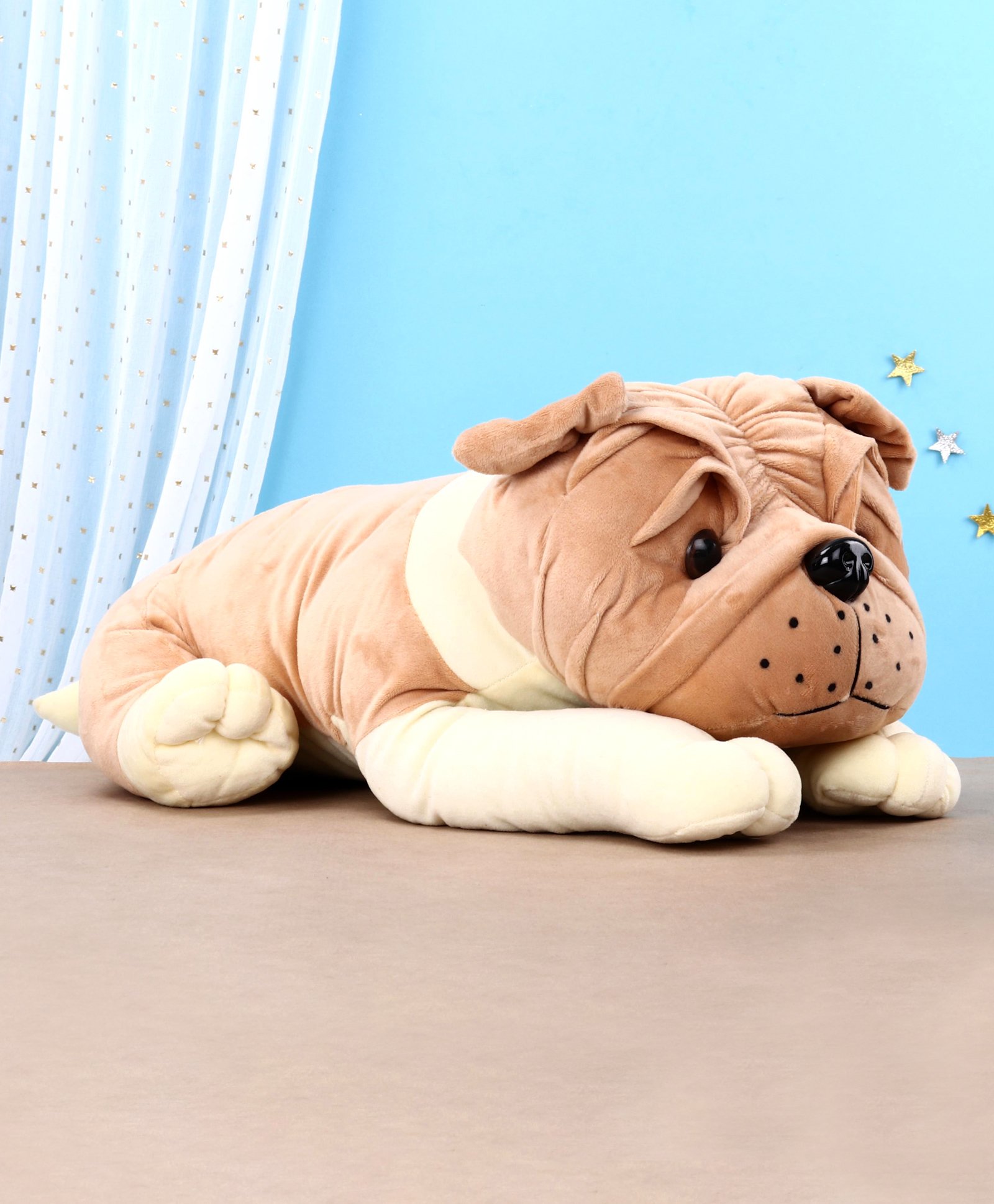 Toytales Bull Dog Soft Toy Light Brown - Length 60 cm-image-30